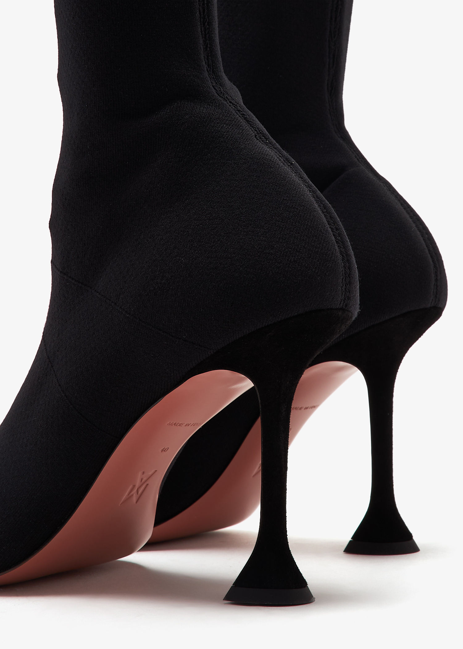 Amina Muaddi Veneda 95 stretch boots for Women - Black in KSA