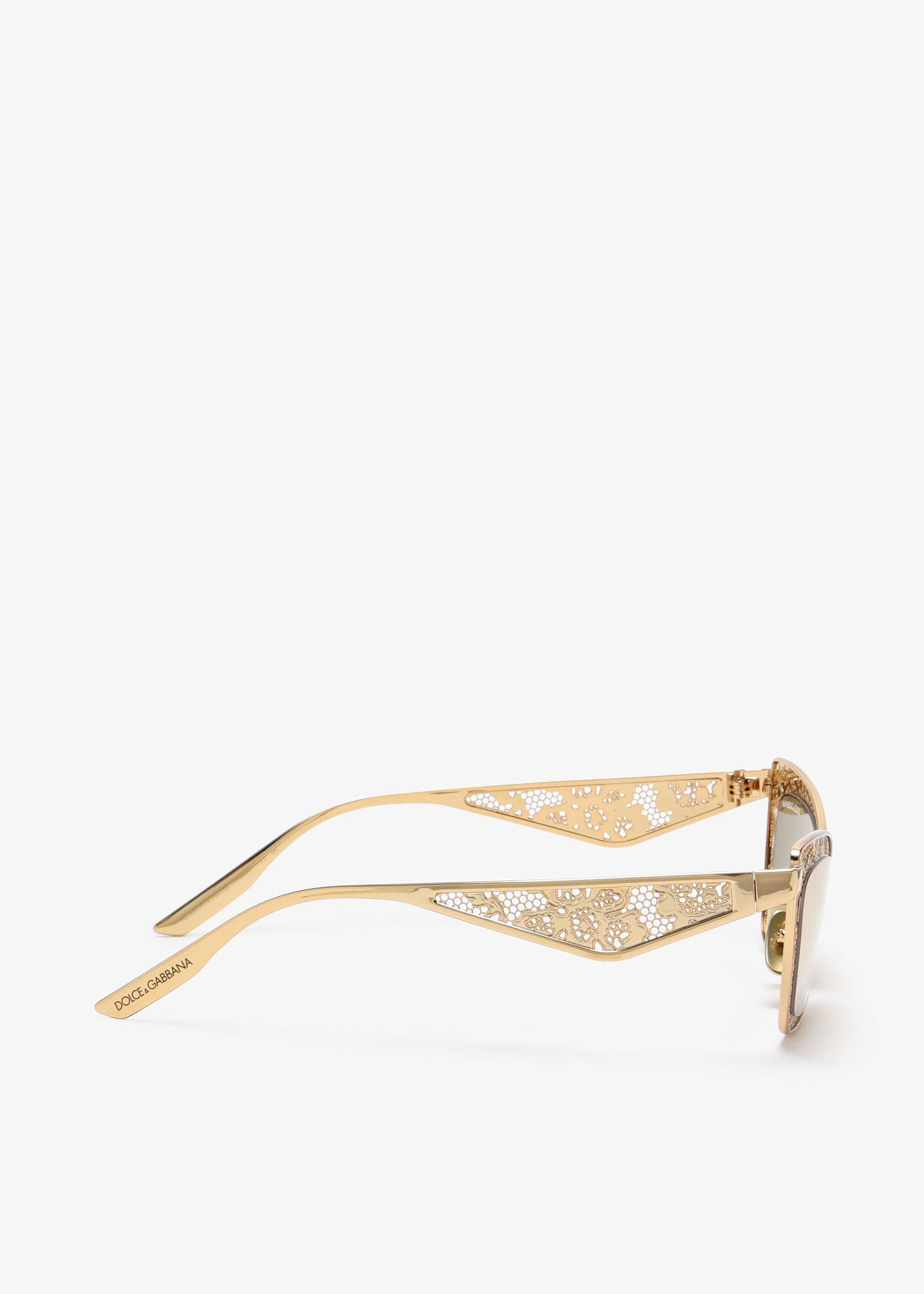 Dolce & Gabbana Gold Metal Lace Cateye Sunglasses Dolce and Gabbana Gold Lace Cat Eye Sunglasses Dolce  main image 2