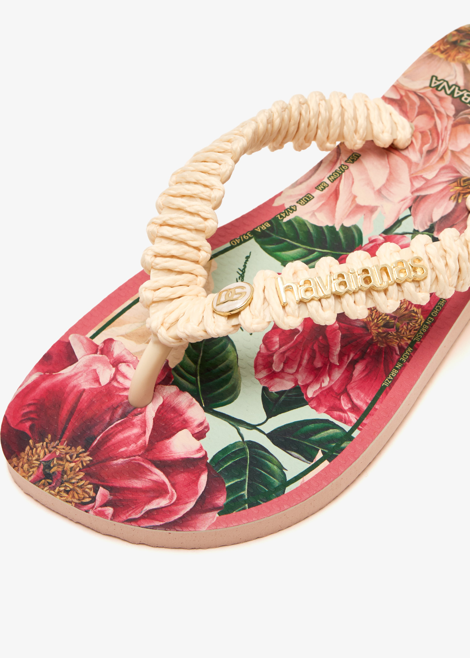 Dolce&Gabbana x Havaianas floral flip flops for Women - Pink  display picture 1