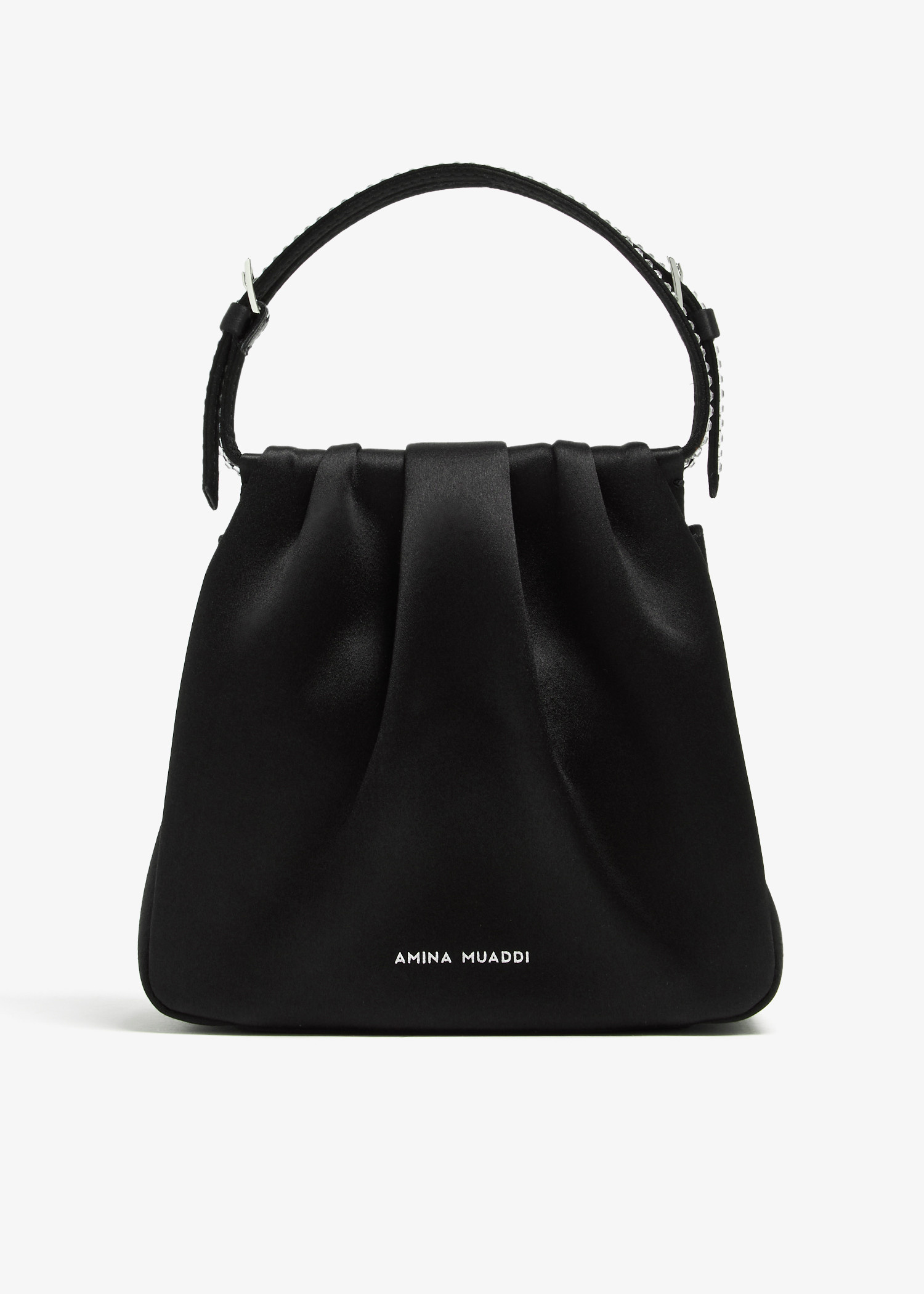 Amina Muaddi Vittoria crystal handle bag for Women - Black in USA
