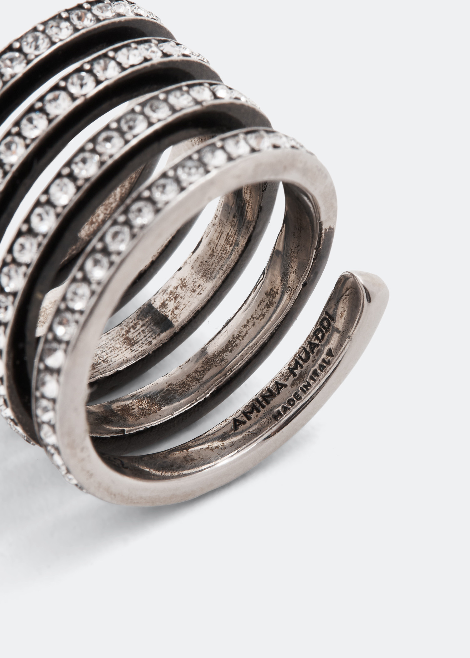 Amina Muaddi Vittoria crystal-embellished ring for Women