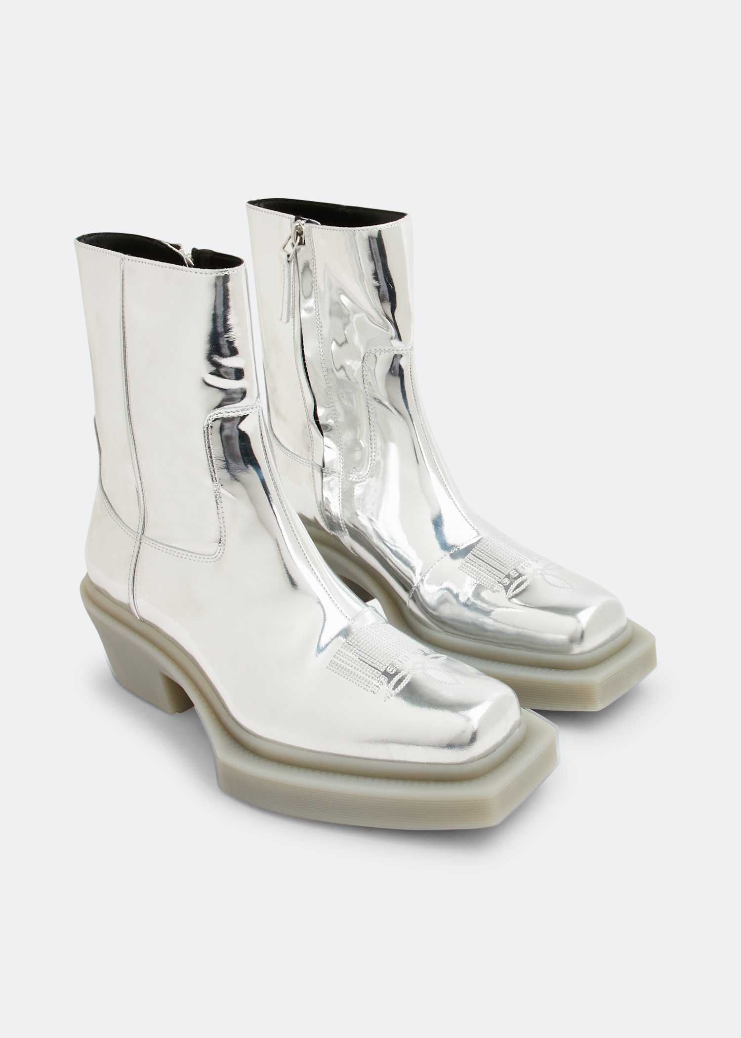 VTMNTS Ankle Cowboy boots for Men - Silver in Kuwait | Level Shoes