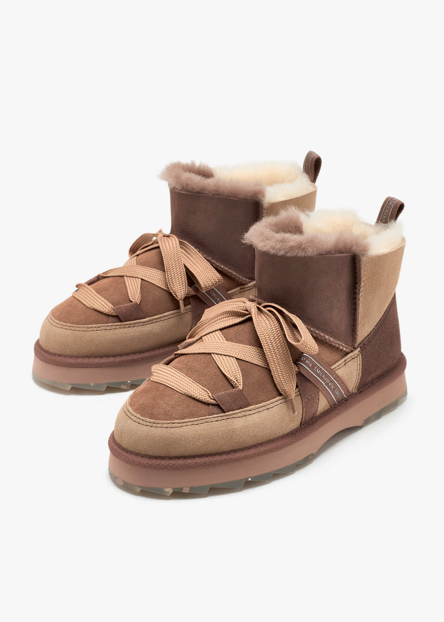EMU Australia Blurred Micro Patchwork boots for Women - Brown in