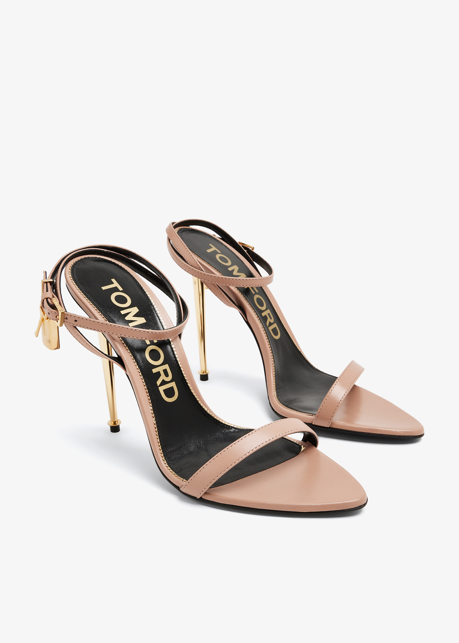 【関税＆送料込み】Tom Ford Sandals Mid Heel Shoes TOM FORD 85MM Metallic Leather Sandals | Saks Fifth Avenue