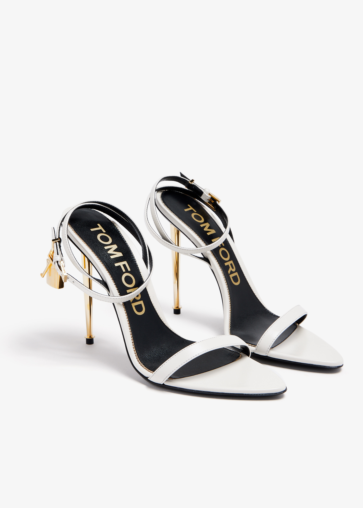 Tom Ford Padlock naked sandals for Women - White in UAE
