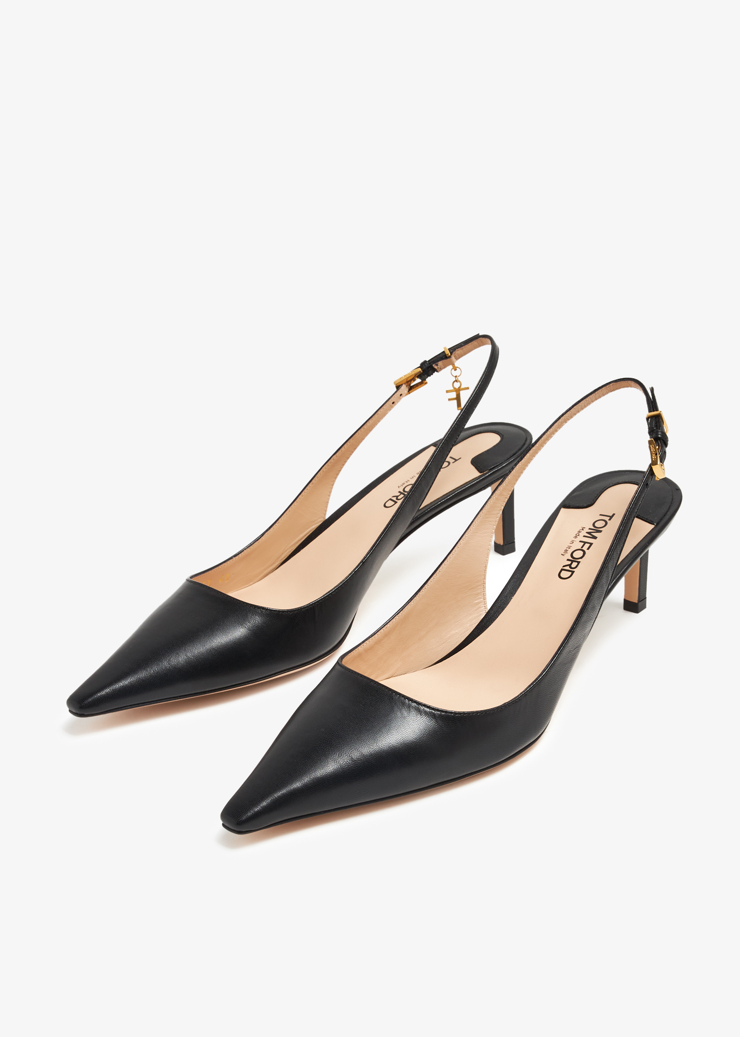 【関税込み】TOM FORD ブラウン Angelina ヒール TOM FORD Angelina logo-embellished croc-effect leather