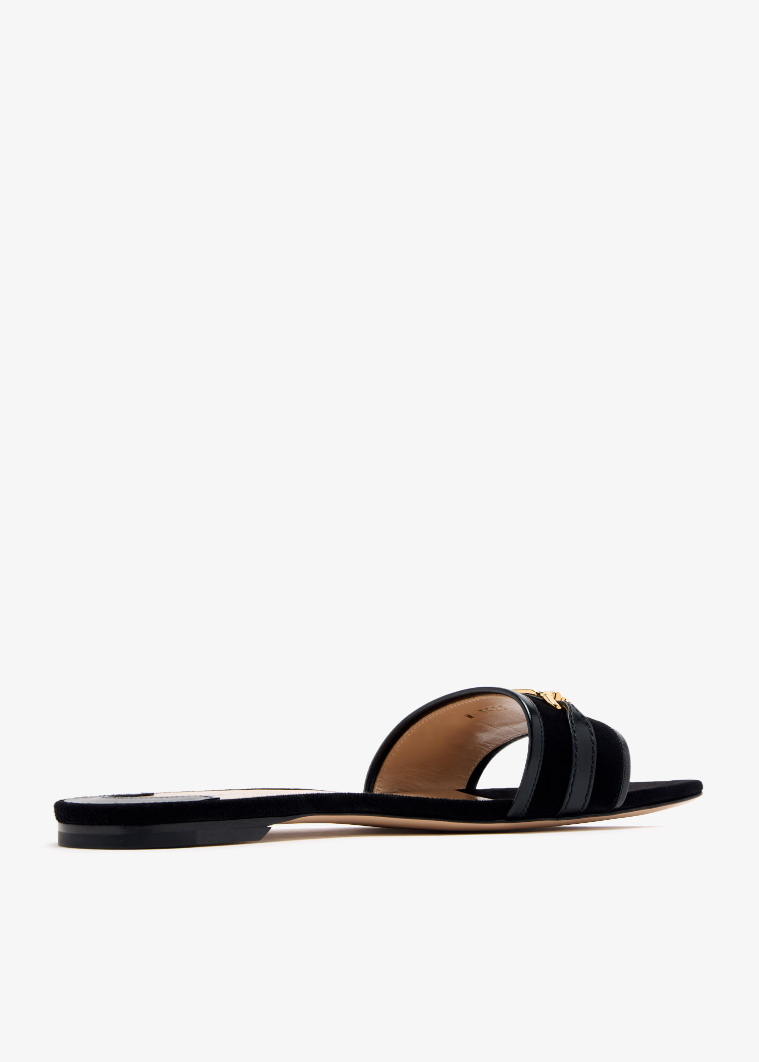 サンダル TOM FORD SS25 Black leather slippers (J1489LCL473X 1N001) Tom Ford Black Leather Slide Sandals