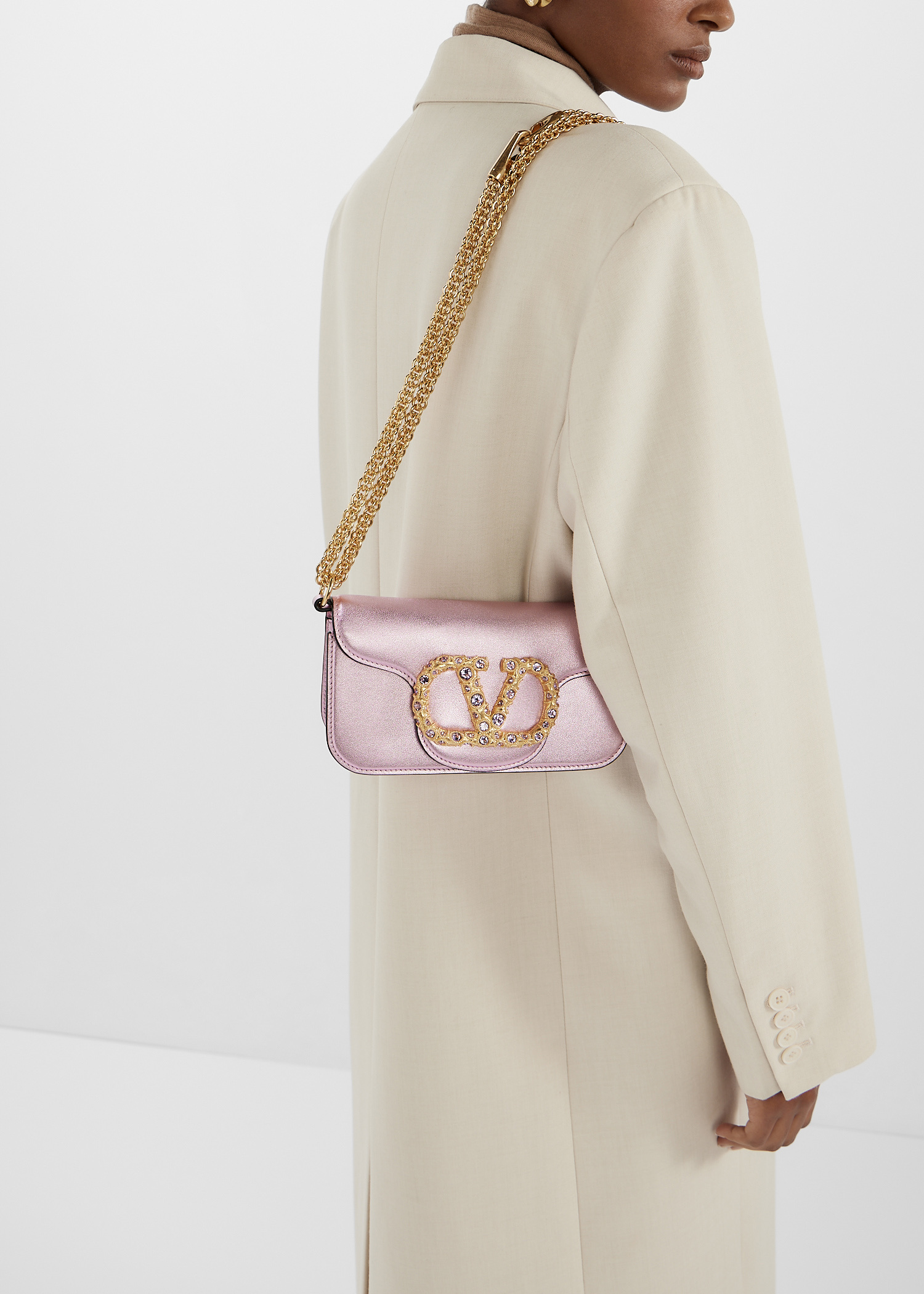 Valentino Garavani Locò small shoulder bag for Women - Pink