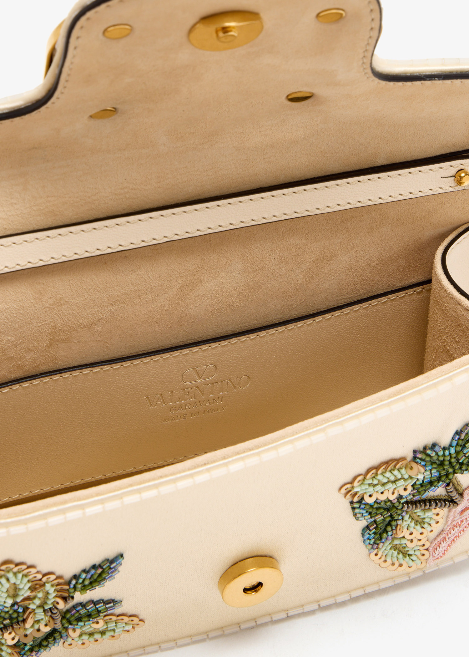 Valentino Garavani Locò small shoulder bag for Women - Cream