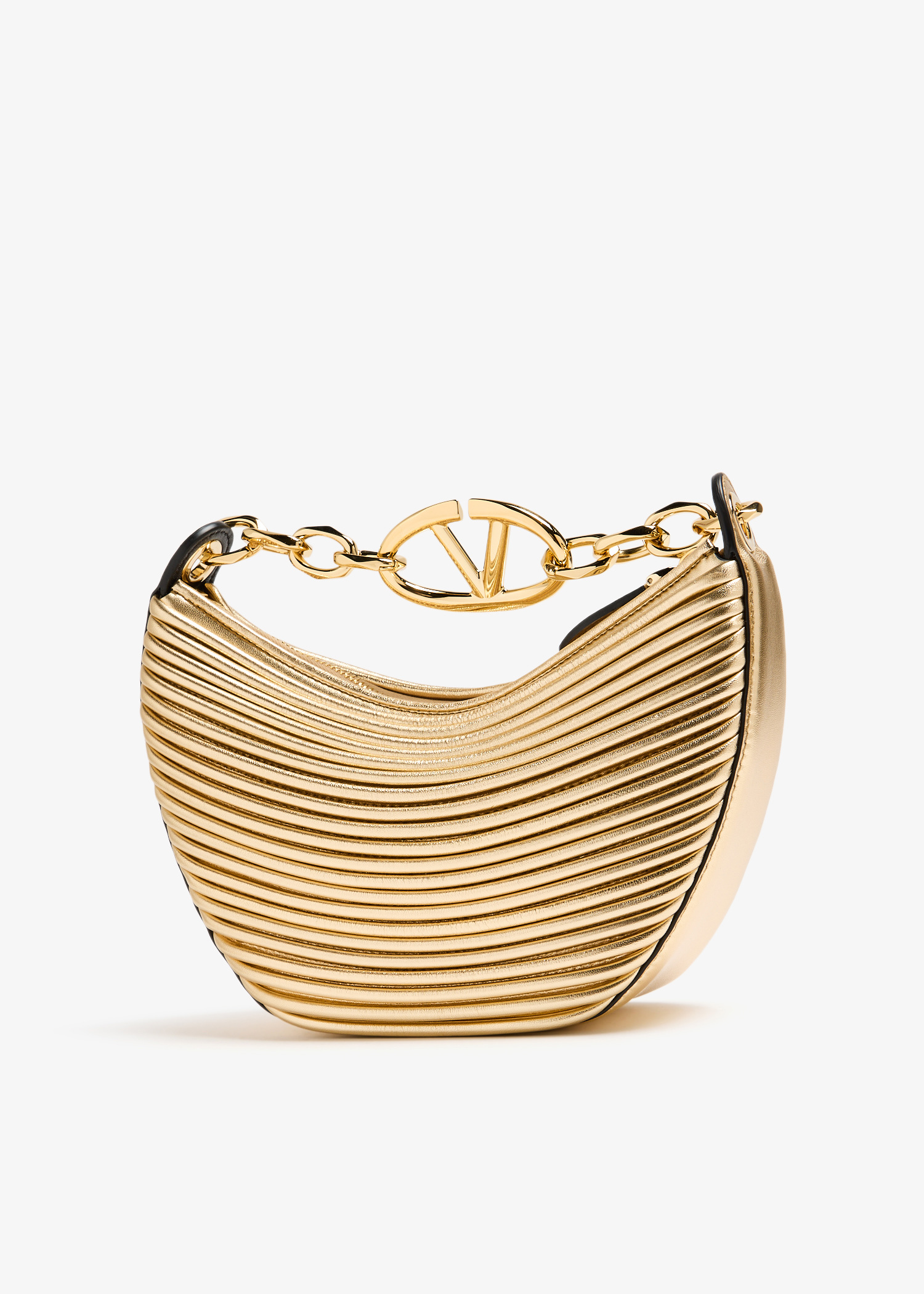 Valentino Garavani VLogo Moon mini hobo bag for Women - Gold