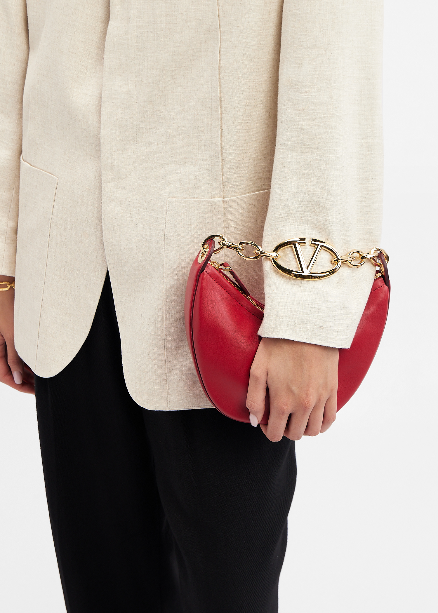 Valentino Garavani VLogo Moon mini hobo bag for Women - Red