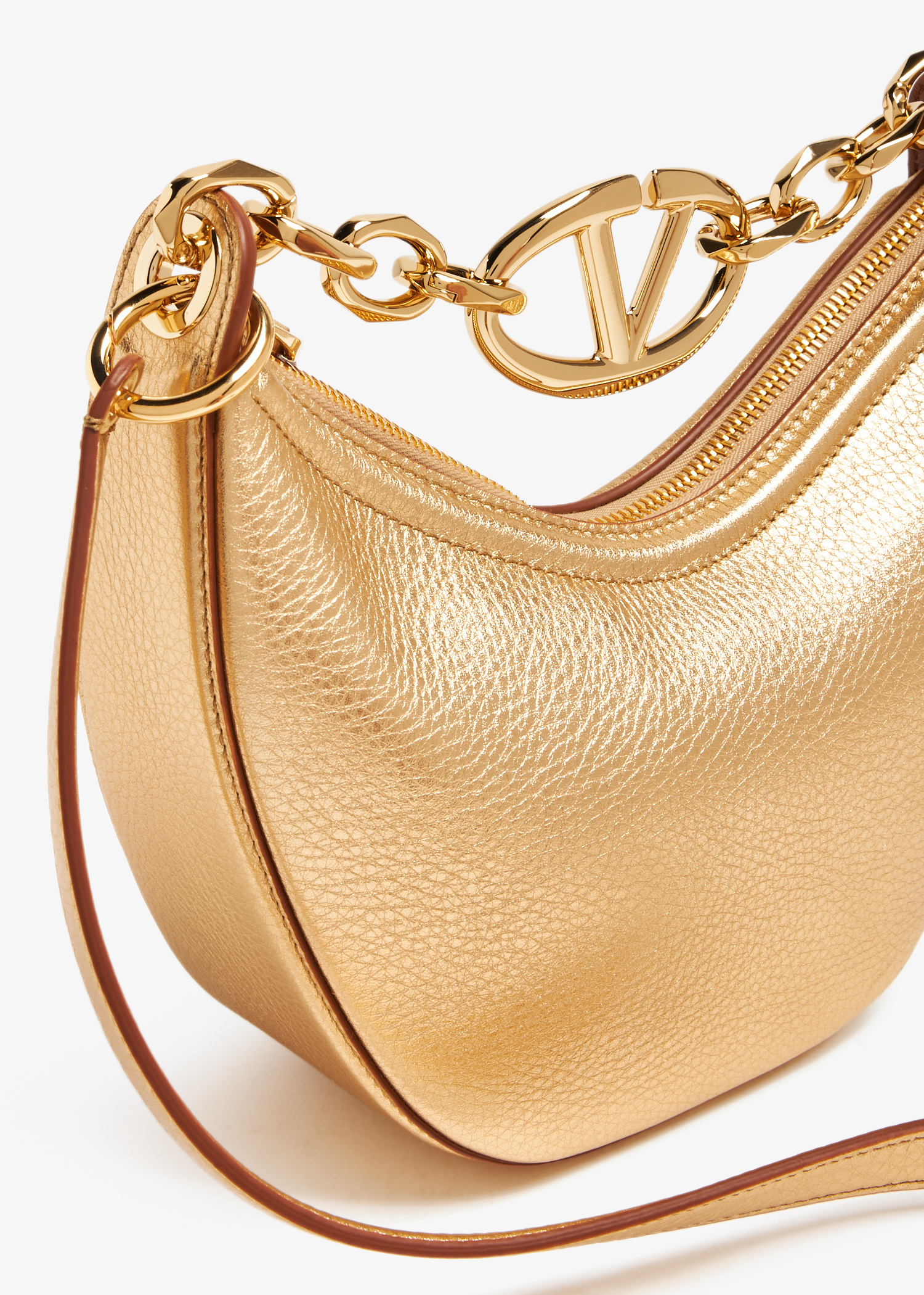 Valentino Garavani VLogo Moon mini hobo bag for Women - Gold
