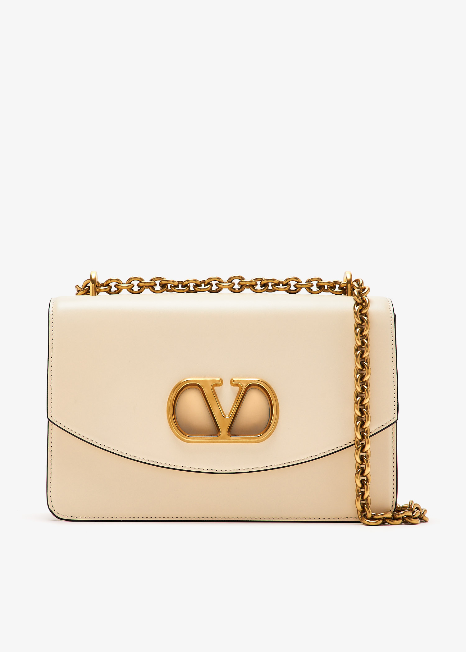【関税&送料込】Valentino Garavani White Vain Shoulder Bag Valentino Garavani Vain shoulder bag for Women - Cream in