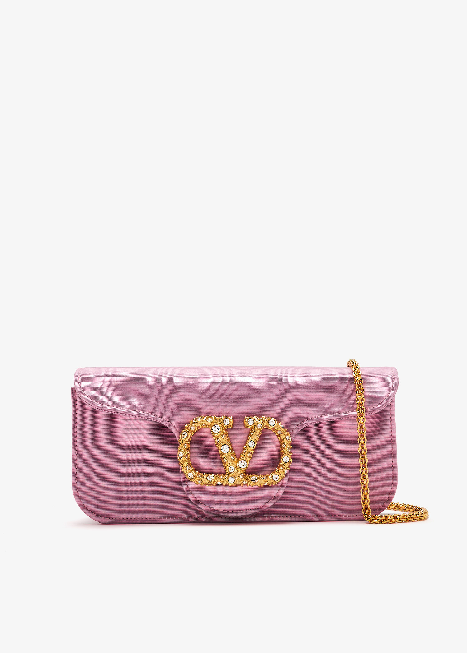 【関税&送料込】Valentino Garavani Pink Fabric Loca Clutch Valentino Garavani Pink Fabric Locã² Clutch | italist