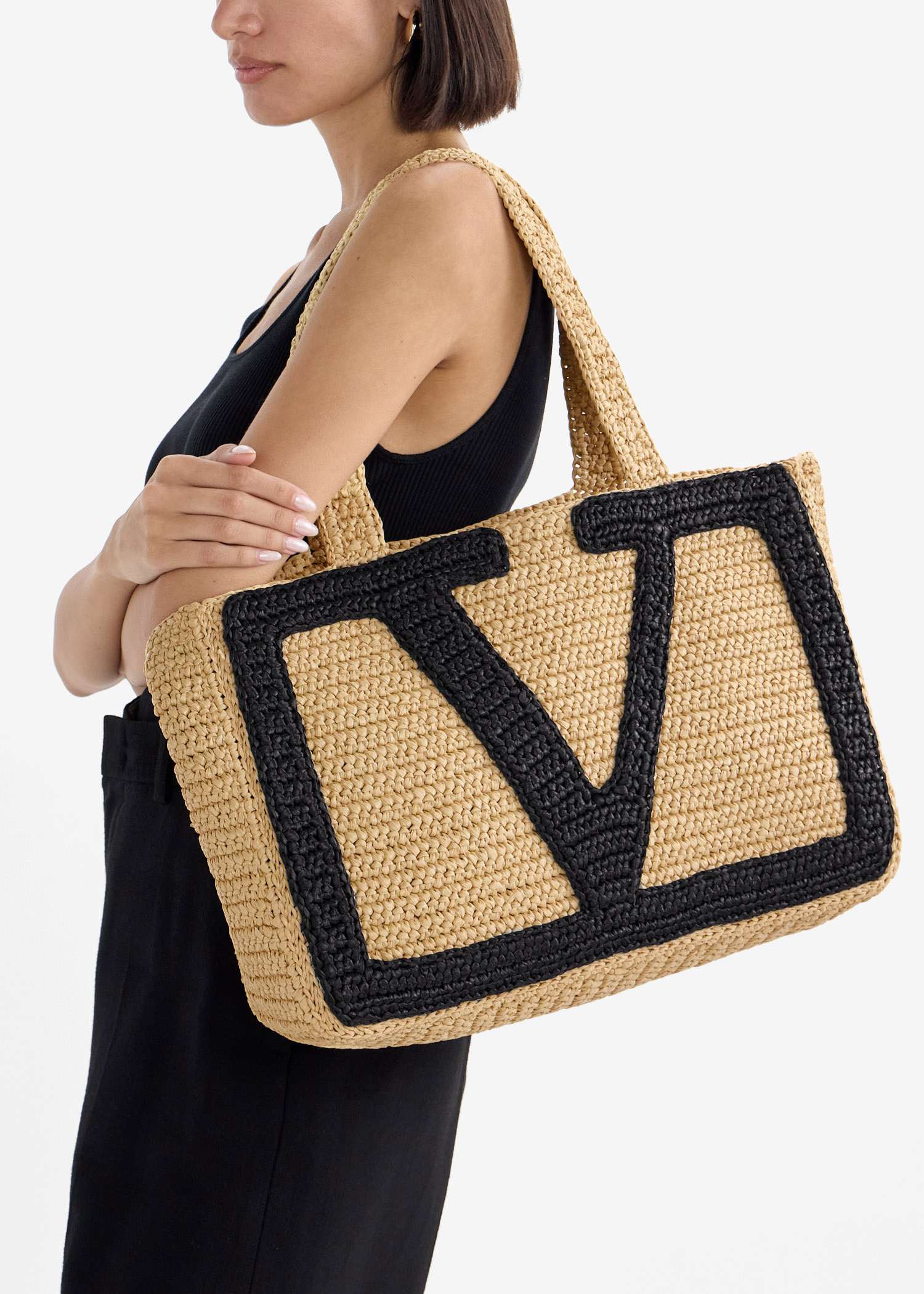 【関税込み】Valentino Garavani 'Viva Superstar' shopping bag VALENTINO GARAVANI Viva Superstar small two-tone leather