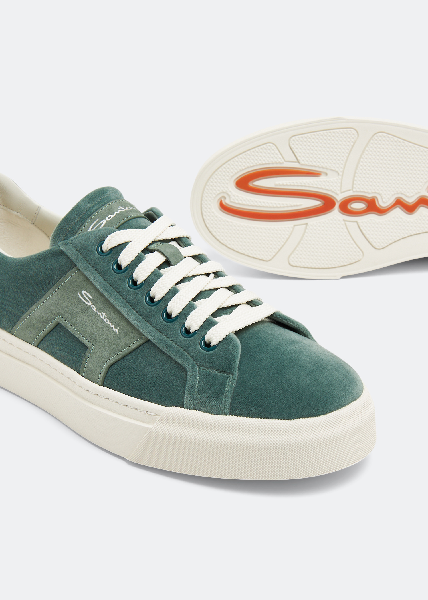 Santoni Double Buckle sneakers for Women - Green in UAE Santoni Double Buckle sneakers for Women - Green in UAE