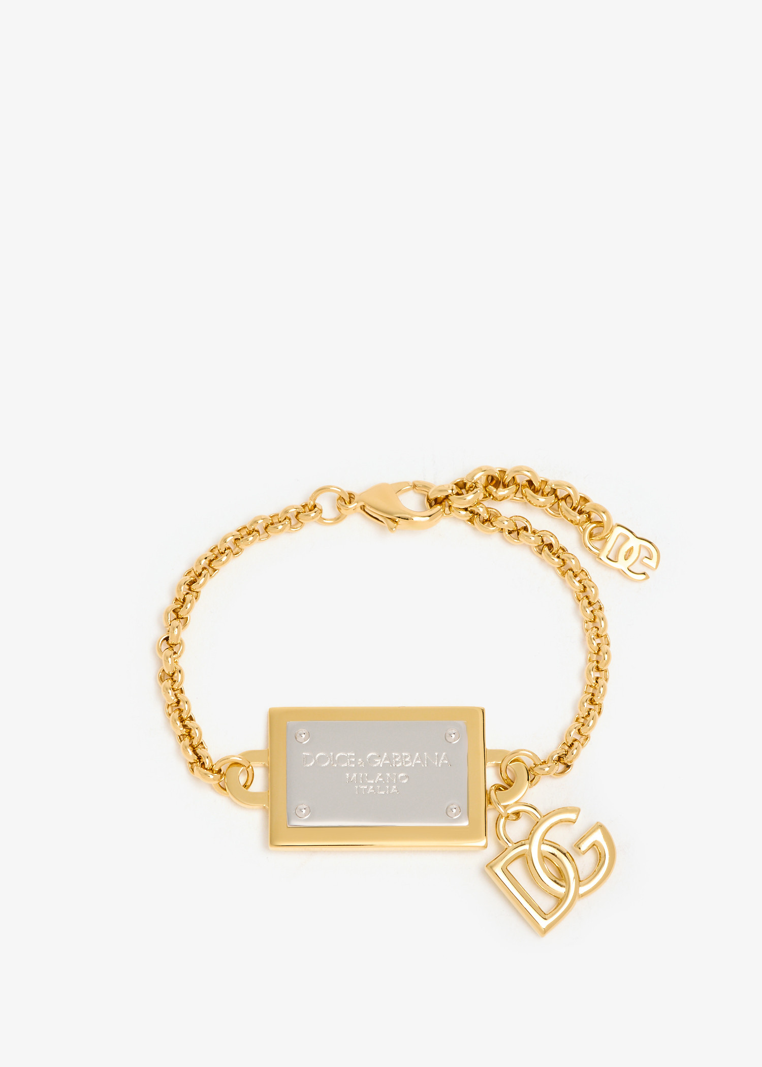 Dolce&Gabbana DG logo tag charm bracelet for Women - Gold in UAE 