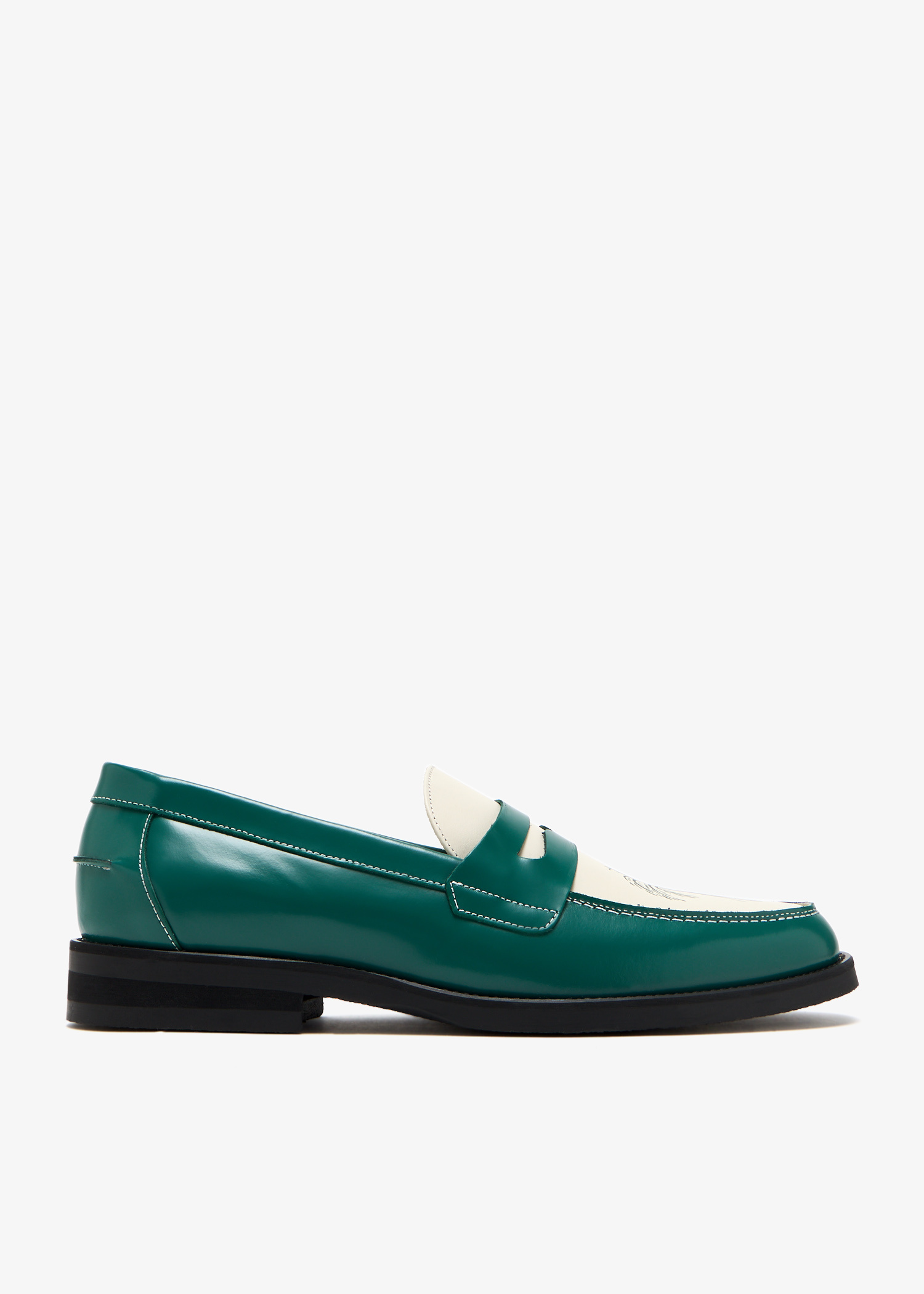 DUKE + DEXTER Wilde Palm Tree Penny loafers for Men - Green in USA