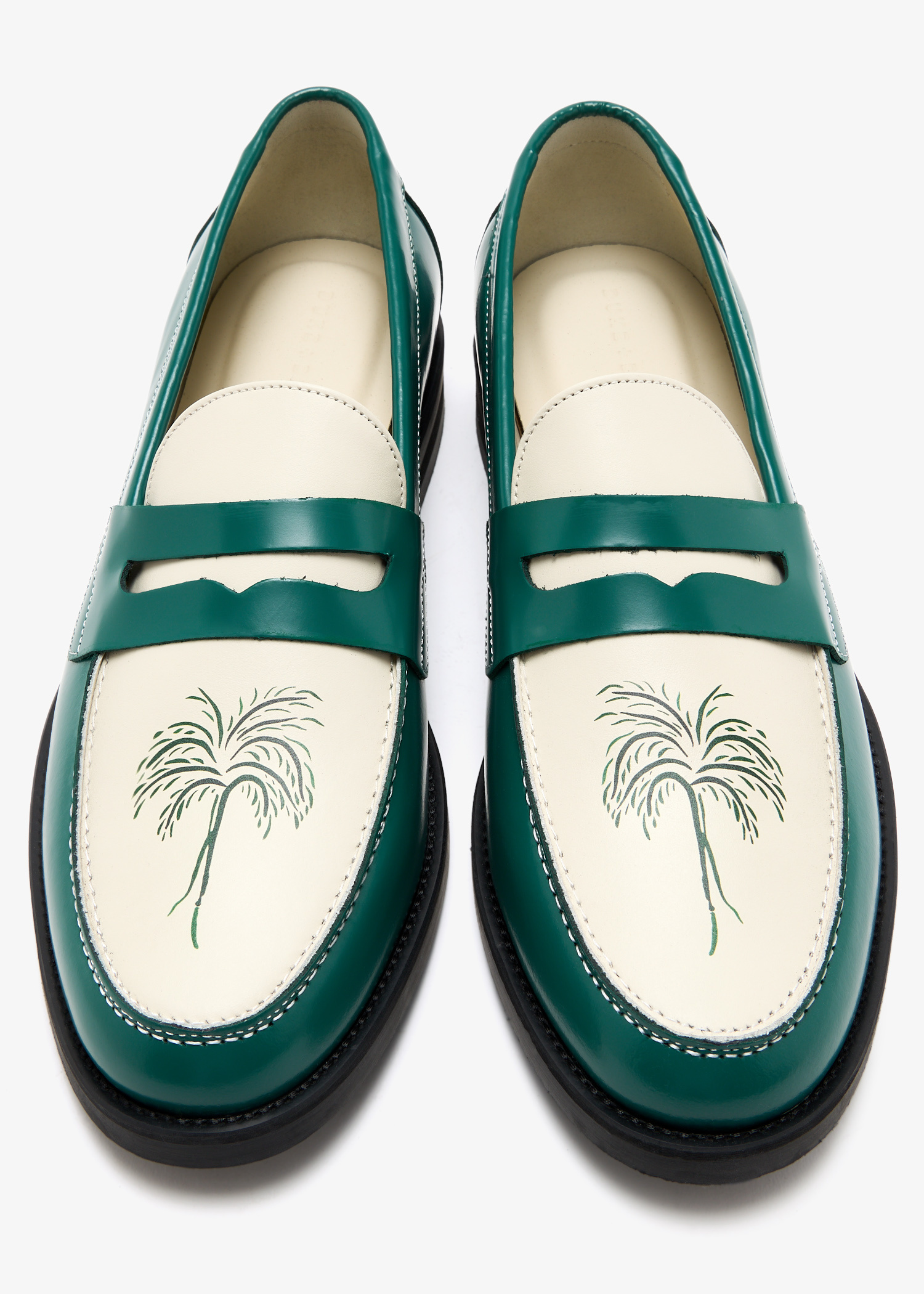 DUKE + DEXTER Wilde Palm Tree Penny loafers for Men - Green in USA