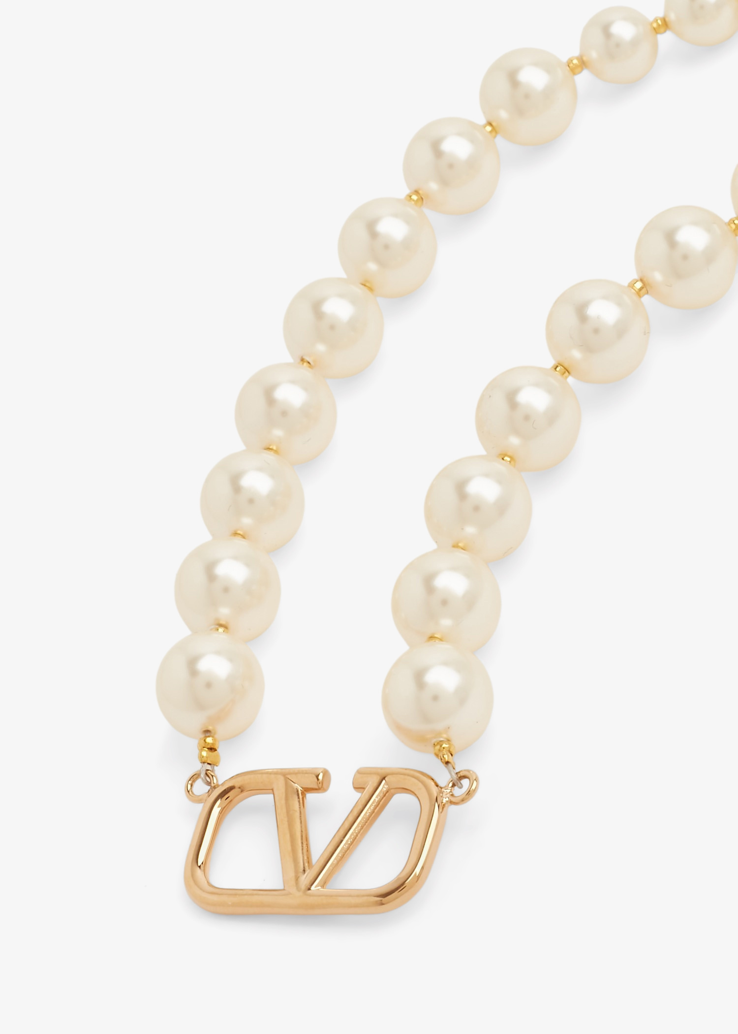 ネックレス・ペンダント VALENTINO Valentino Gold V Logo Pearl Necklace J0P13 UXM 0O3 Vlogo Signature Metal Necklace With Swarovski® Pearls for