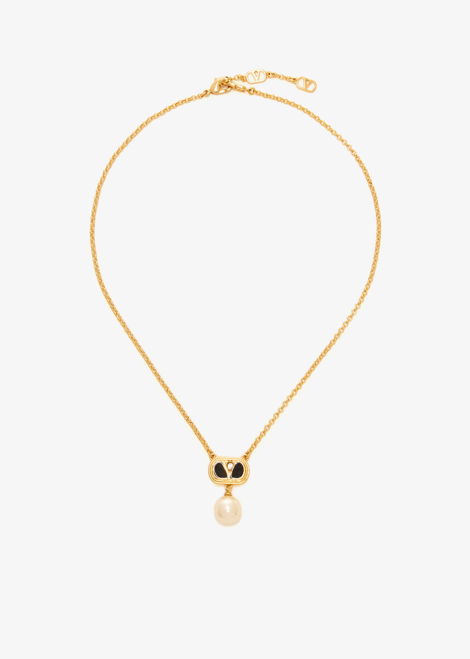 【関税&送料込】Valentino Garavani Ovalette l Necklaclac Valentino Garavani Ovalette Metal Necklace for Man in Gold