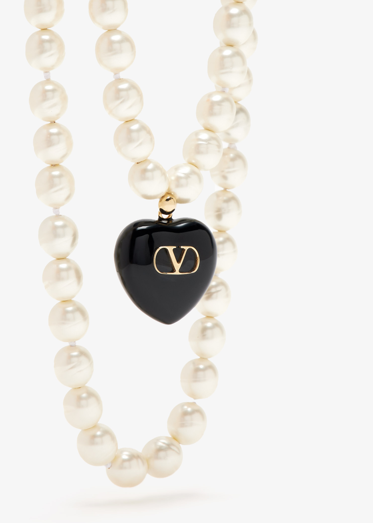 ネックレス・ペンダント VALENTINO IVORY PEARLS COEUR  NECKLACE Valentino Garavani Coeur Royal necklace for Women - White in
