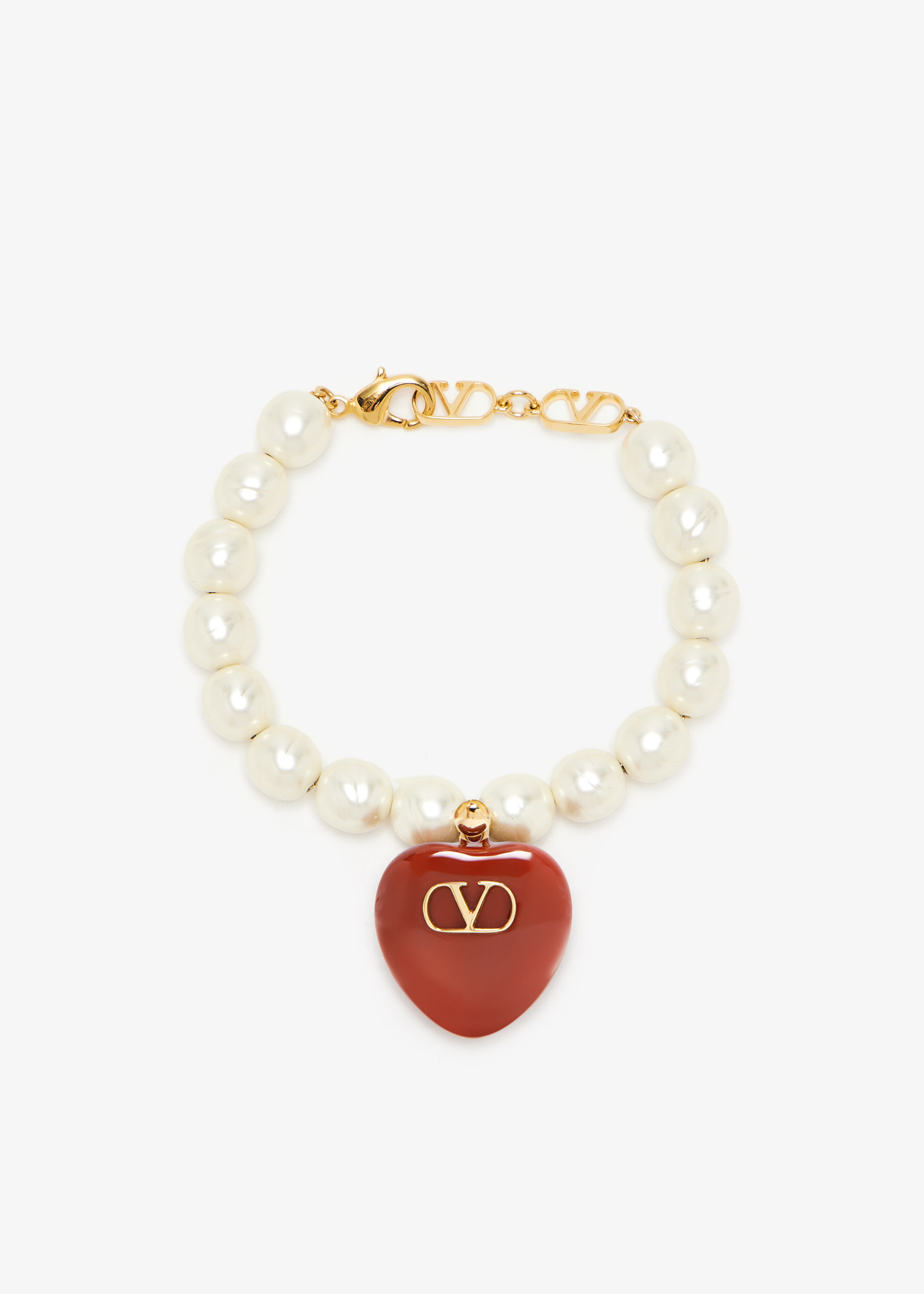 ブレスレット VALENTINO GARAVANI Ivory Pearls Coeur  Bracelet Coeur Royal Bracelet In Metal, Enamel And Beads for Woman in