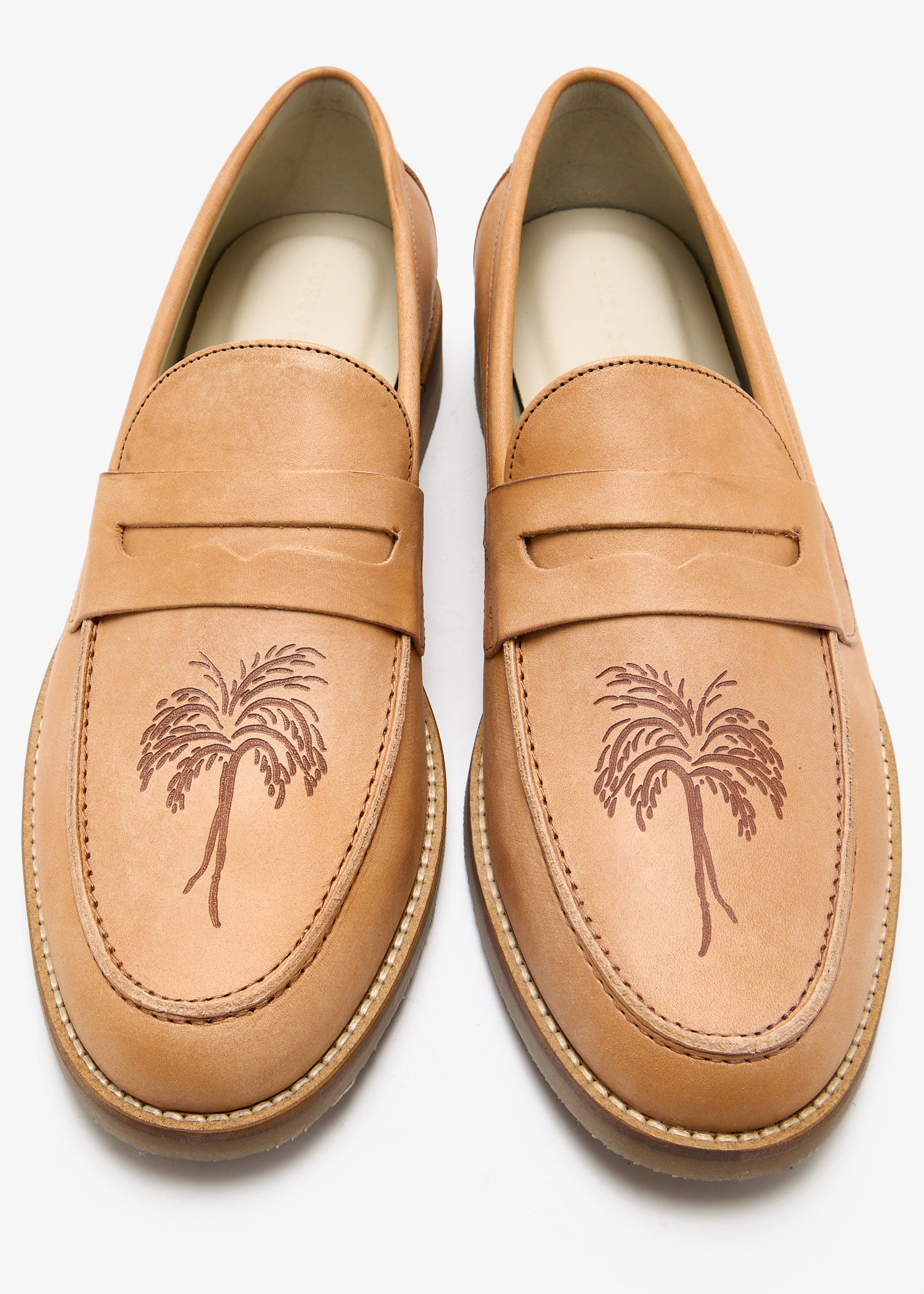 DUKE + DEXTER Wilde Palm Tree Penny loafers for Men - Beige in