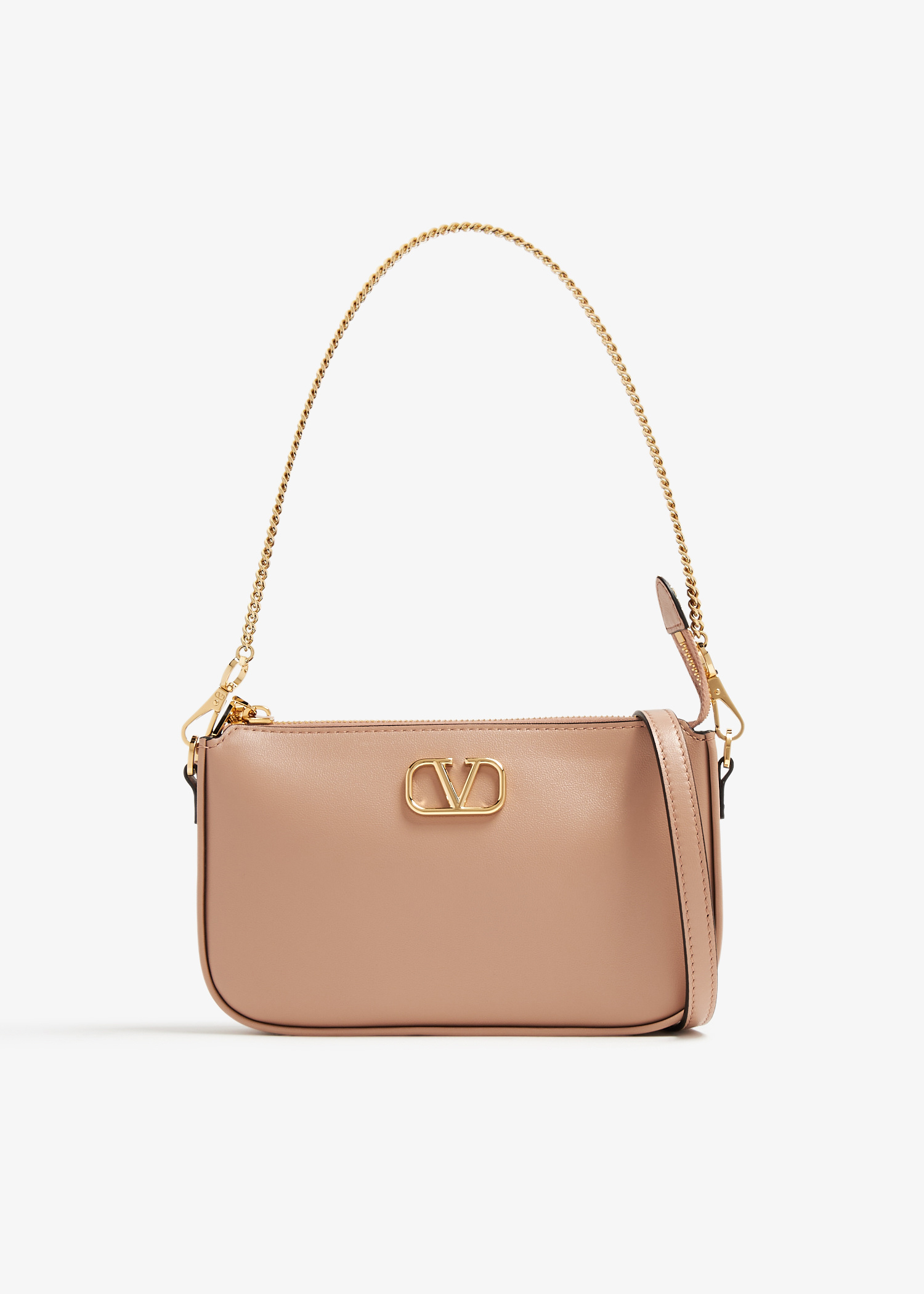 ショルダーバッグ・ポシェット Valentino Garavani Ivory Leather Vlogo Crossbody Bag Vlogo Signature Mini Shoulder Bag In Grainy Calfskin for