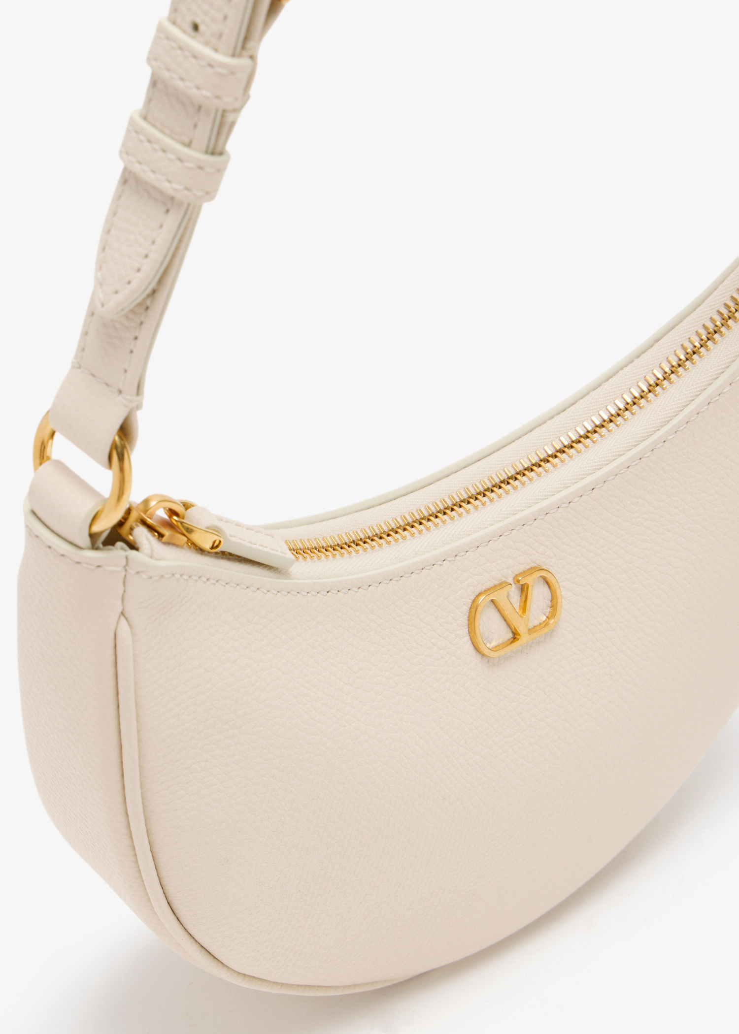 トートバッグ VALENTINO Ivory V-logo Mini Hobo Bag P0W19 RQR 0NO Vlogo Signature Mini Hobo Bag In Grainy Calfskin for Woman