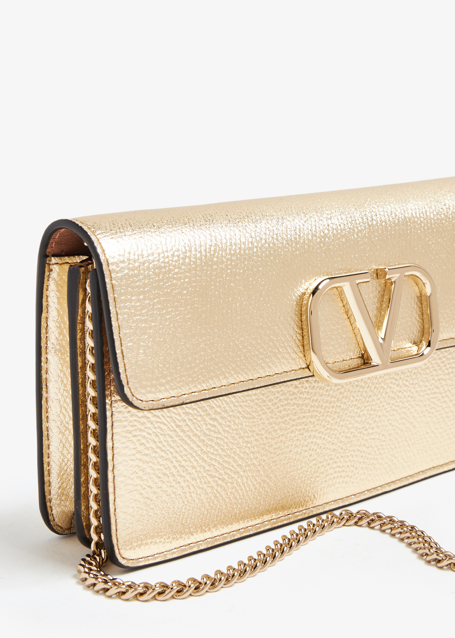 【関税＆送料込み】Valentino Garavani Vlogo Signature Leath Valentino Garavani VLogo Signature Leather Chain Wallet