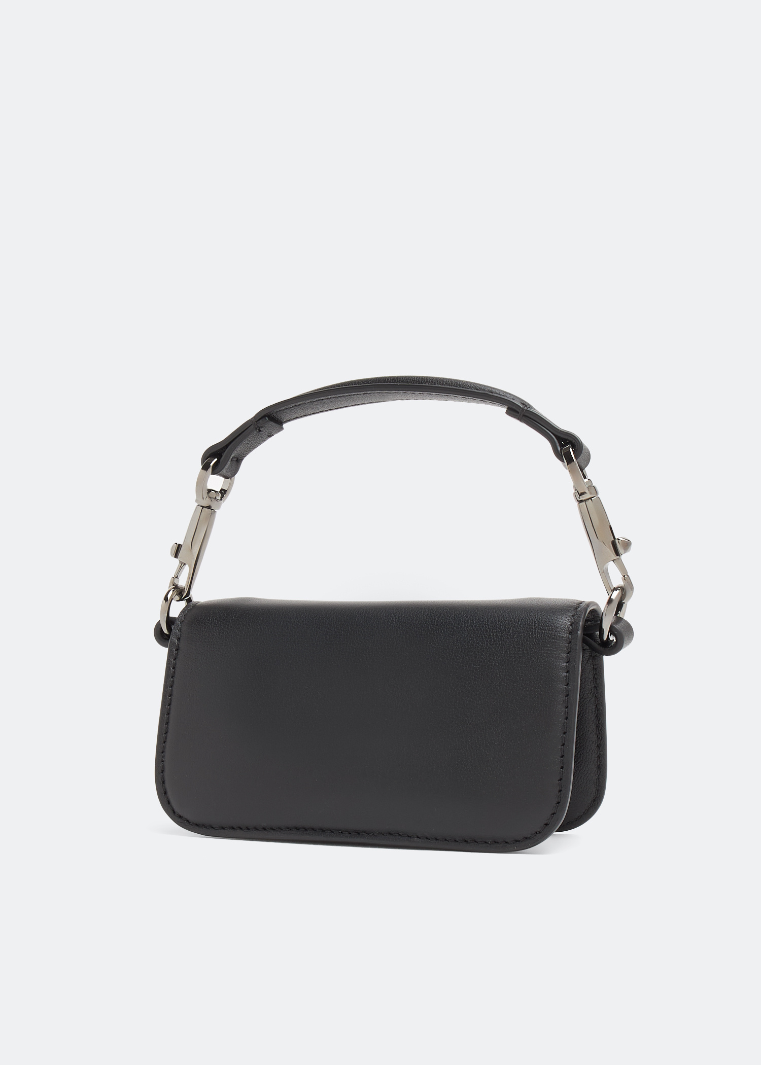 ★LOW CLASSIC★ LC LOGO MICRO BAG_BLACK_LOW24UM_BA040BK LOW CLASSIC Black Leather Shoulder Bag Low Classic