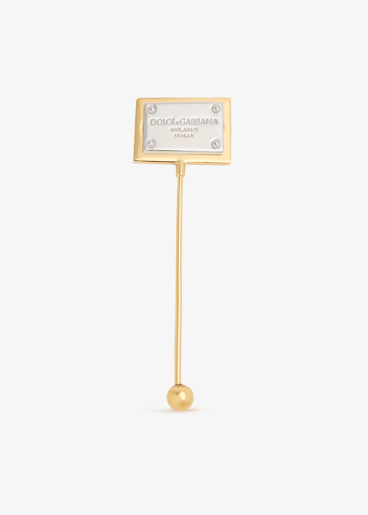 DOLCE＆GABBANA DG ロゴ ブローチ ゴールド Brooch with branches, leaves and DG logo in Gold for Men