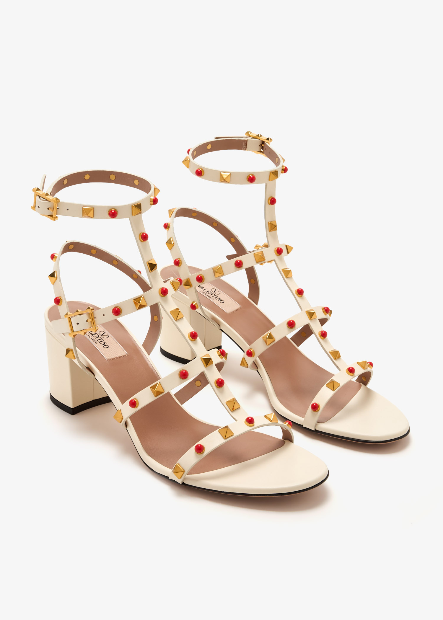 【VALENTINO】ROCKSTUD SANDALS Valentino Garavani Rockstud Metallic 90MM Calfskin Leather