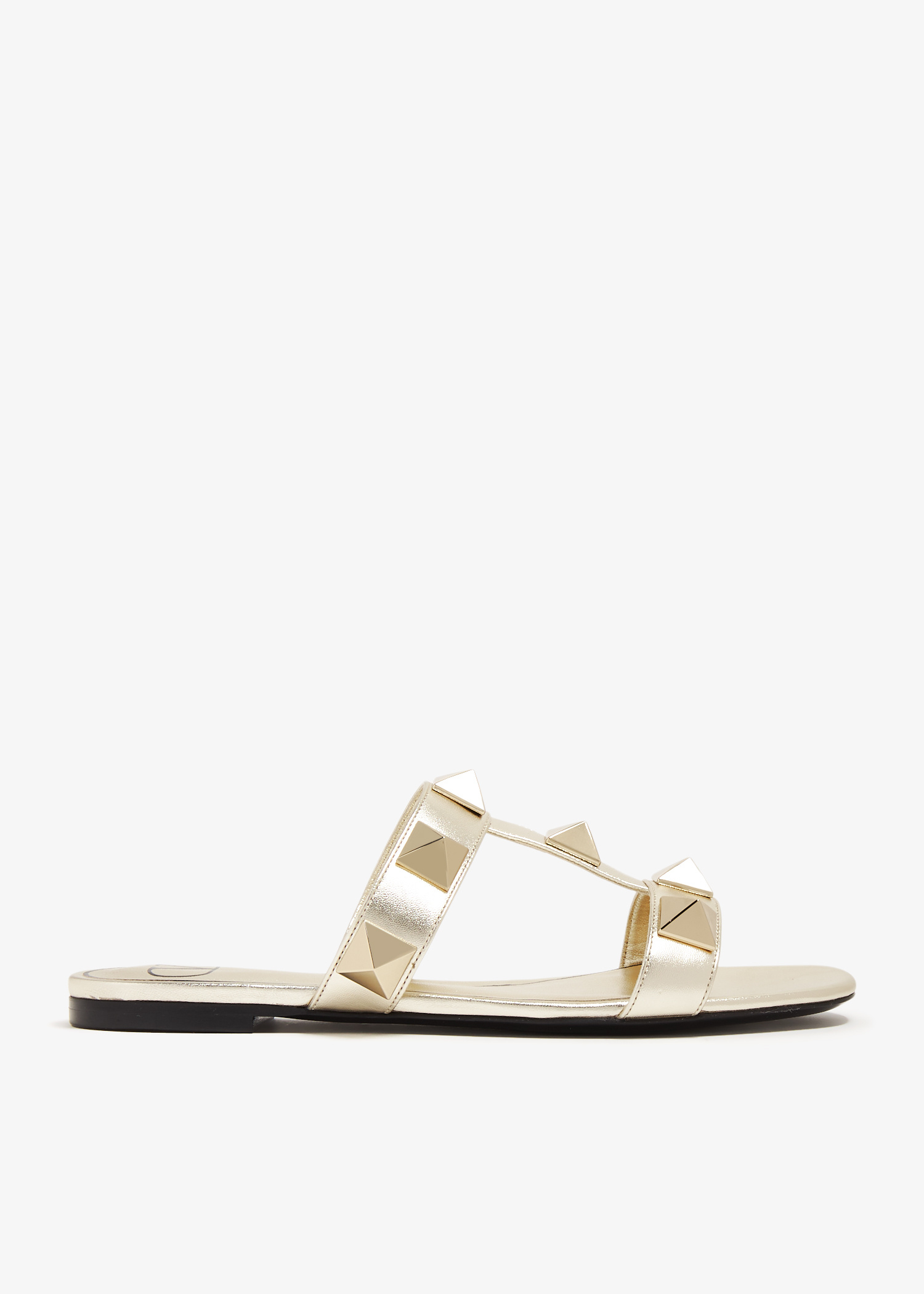 関税込 VALENTINO Roman Stud ベルベット サンダル ☆VALENTINO ROCKSTUD FLAT RUBBER SANDAL サンダル (VALENTINO