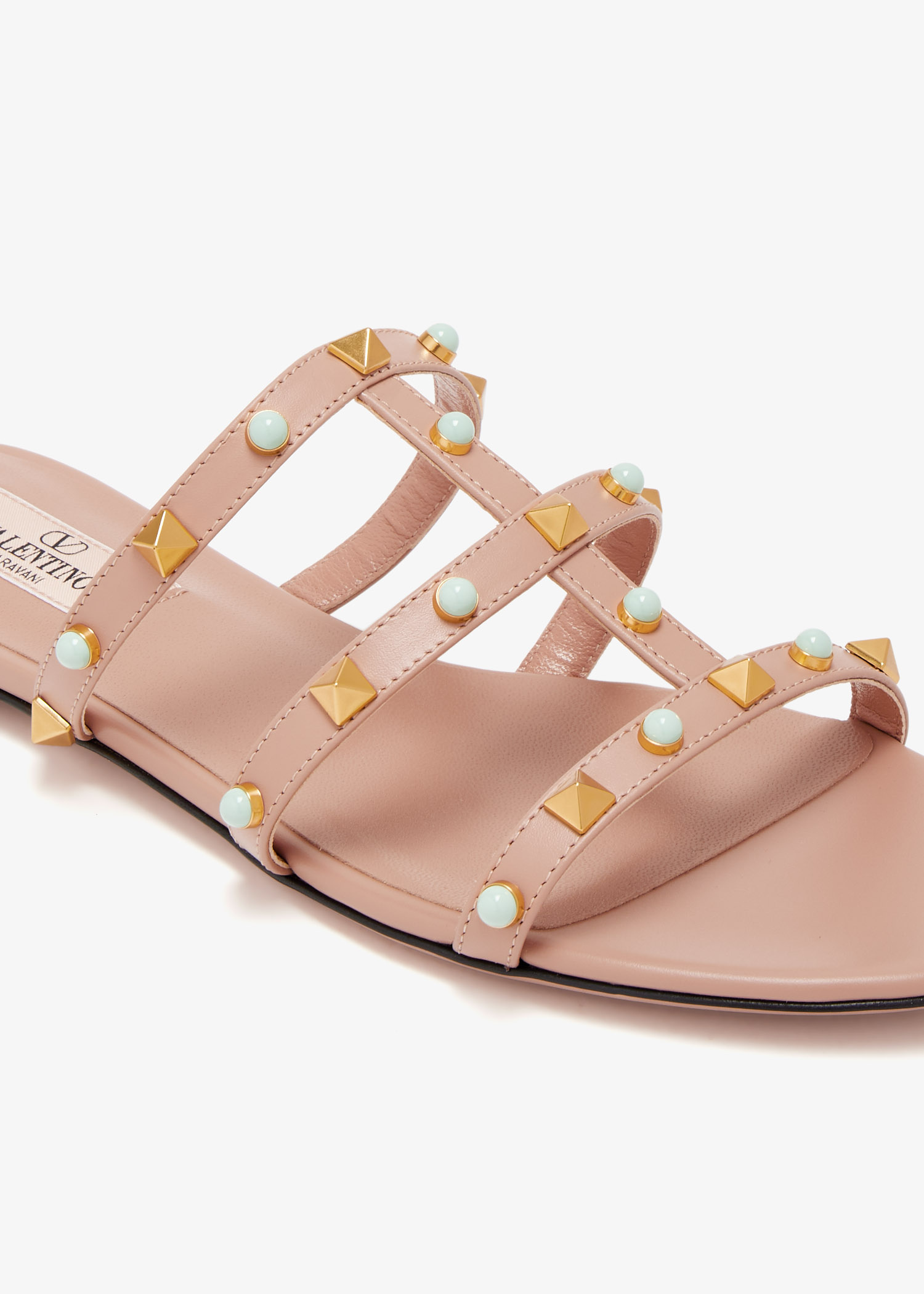 Valentino Garavani Rockstud flat sandals for Women - Pink in