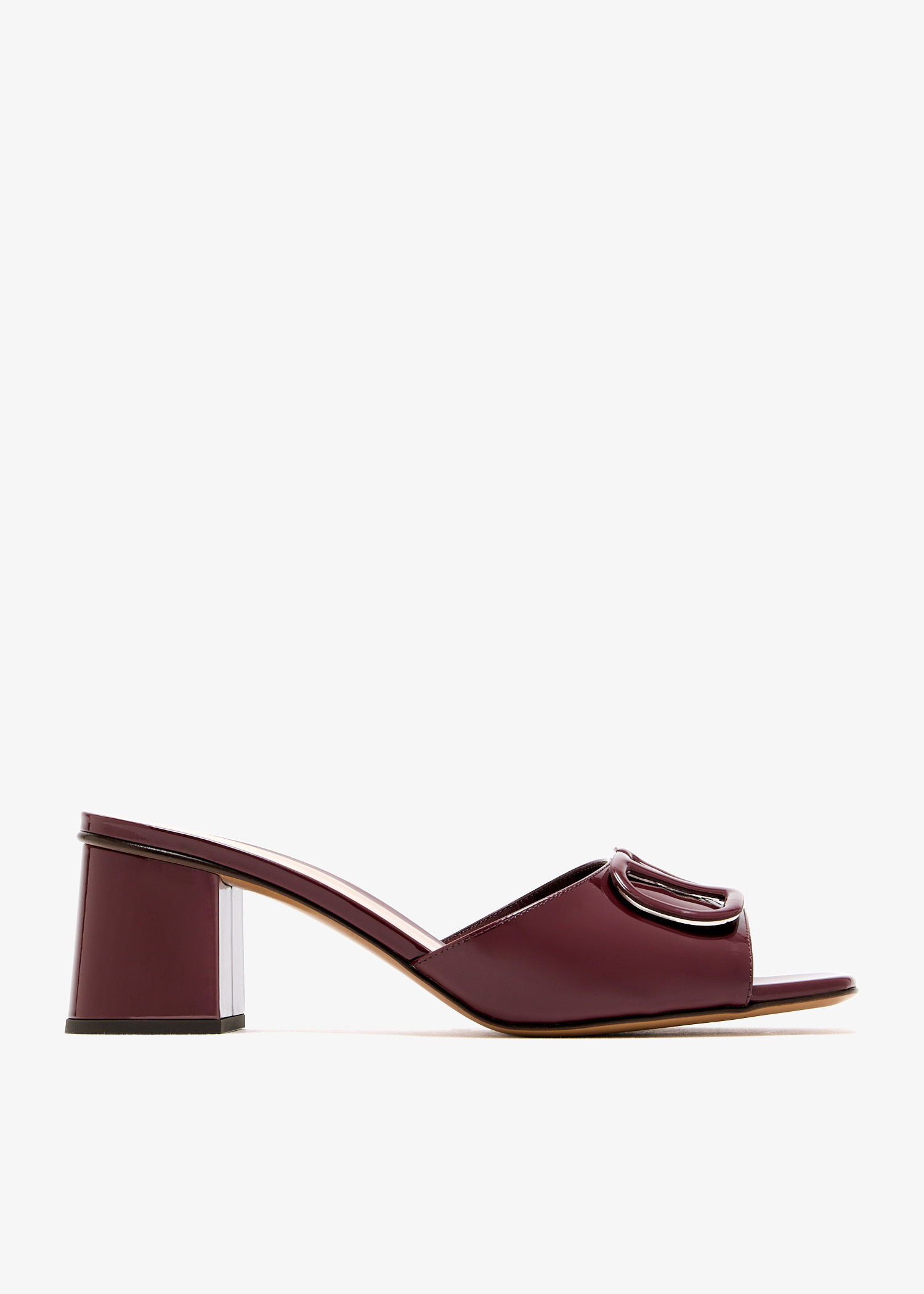 サンダル・ミュール VALENTINO Burgundy leather VLogo Signature slippers Valentino Garavani VLogo Signature sandals for Women