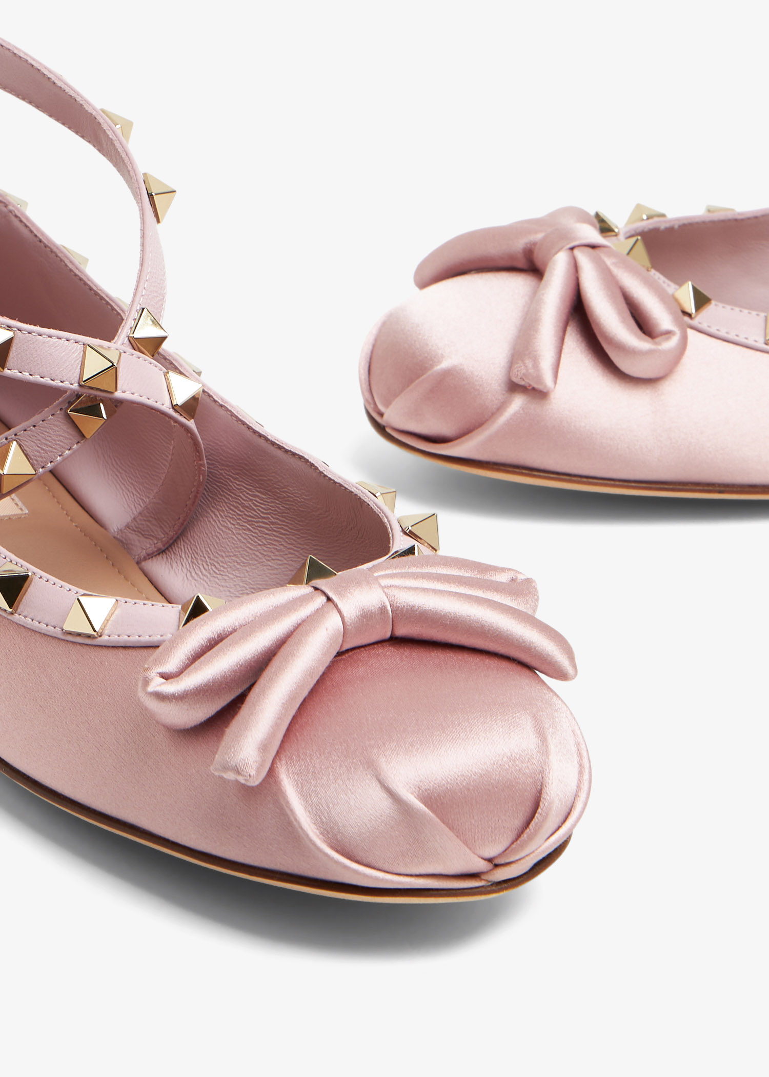 Valentino Garavani Rockstud satin ballerinas for Women