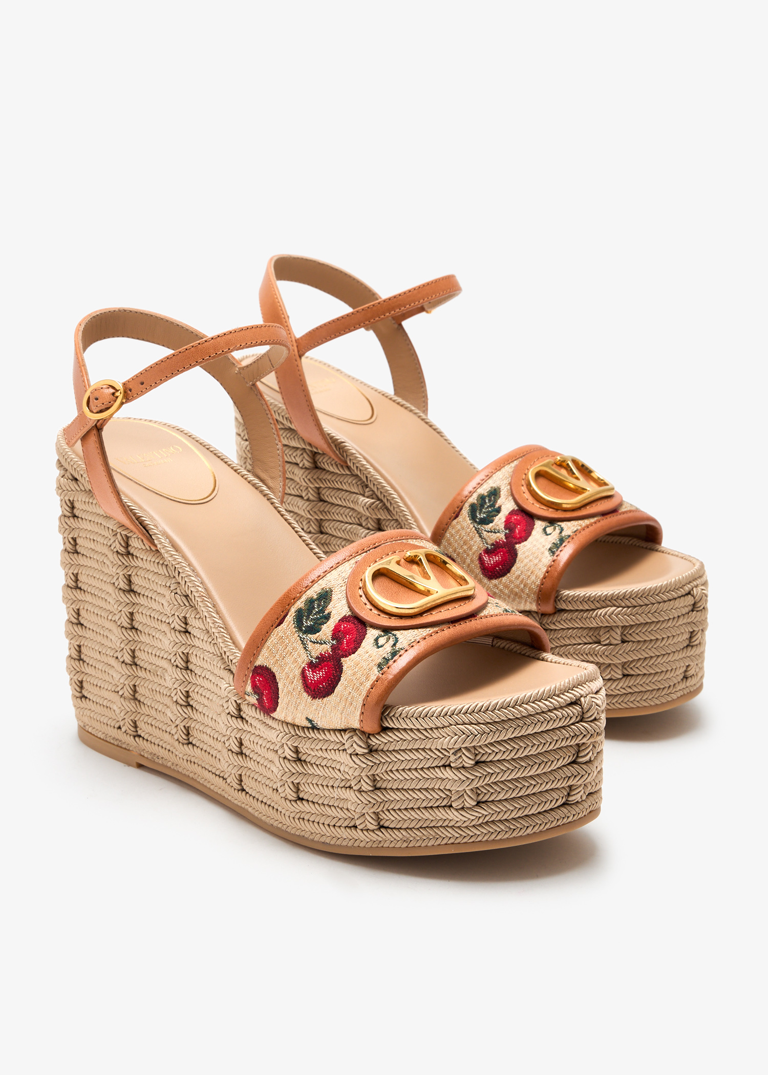 Valentino Garavani VLogo Signature Cherryfic wedge sandals Valentino Garavani VLogo Signature Cherryfic wedge sandals