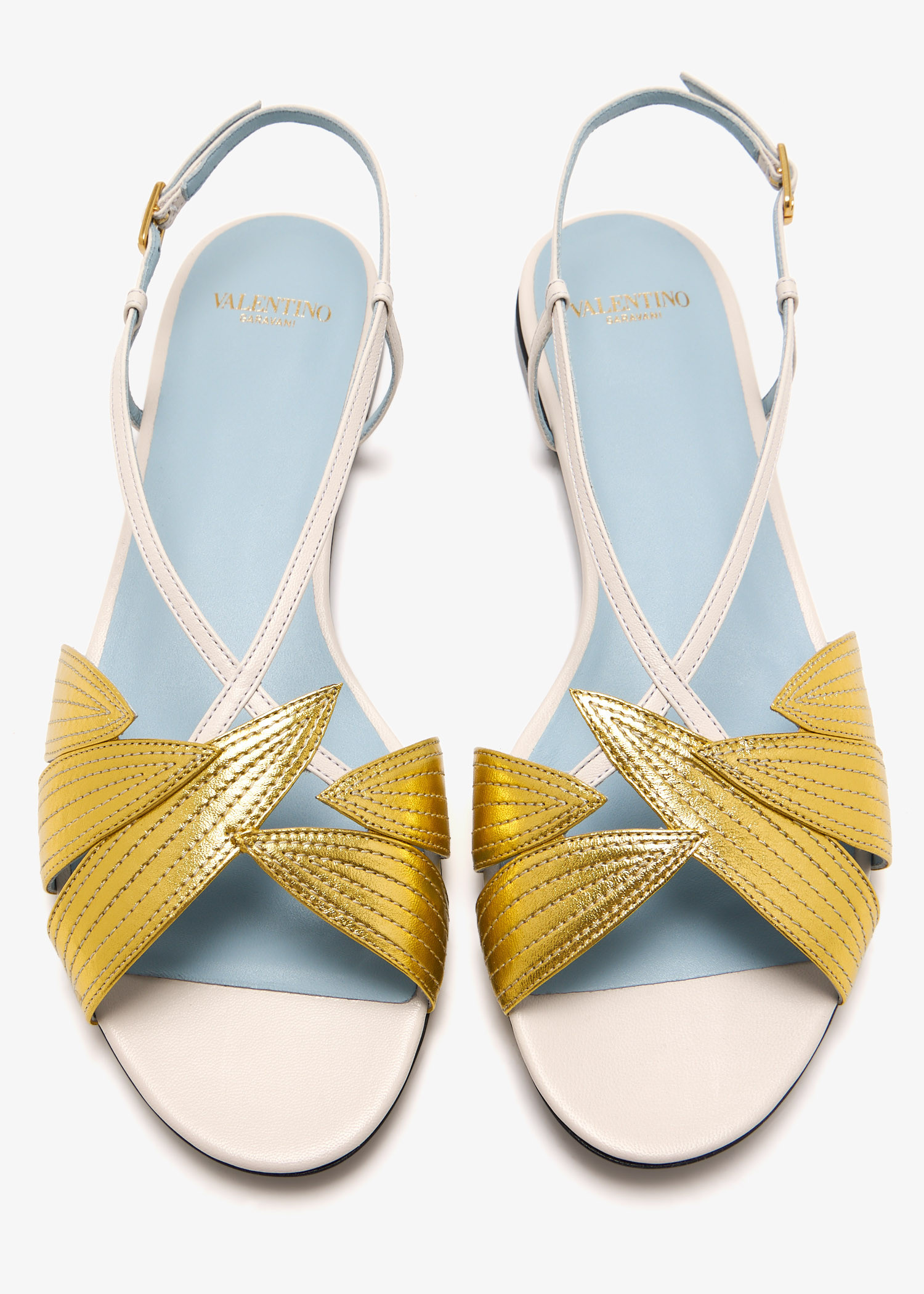 関税&送料込】Valentino Garavani Multicolor Leather And Fa VALENTINO GARAVANI Leather & Multicolor Wedge Sandals Heels