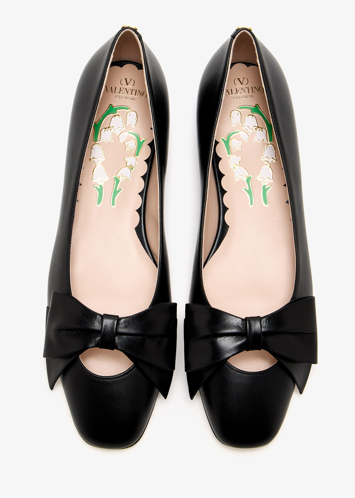バレエシューズ Valentino Garavani Bowow Ballerinas In Smooth Leather Valentino Garavani Bowow ballerinas for Women - Black in UAE