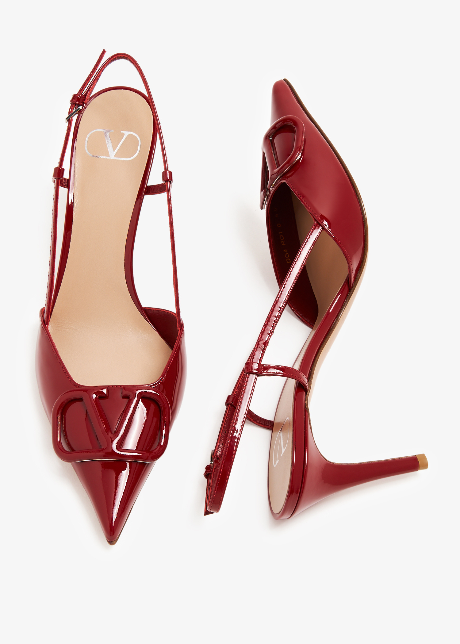 ヴァレンティノValentino パンプスVロゴSlingback Pump Vlogo Signature Patent Leather Slingback Pump 80mm / 3.15 In