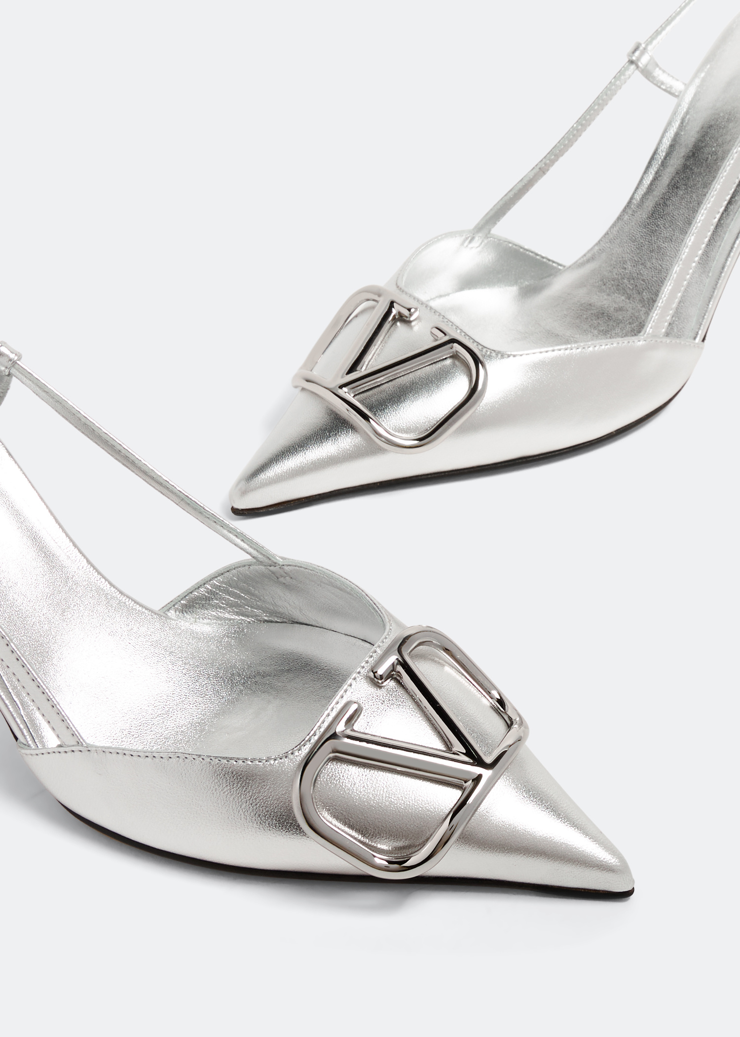 シューズ・サンダルその他 VALENTINO GARAVANI Woman High heel shoes Grey 6W2S0LL3YEA Valentino Garavani Rockstud Grey Leather Heels Shoes Sandals