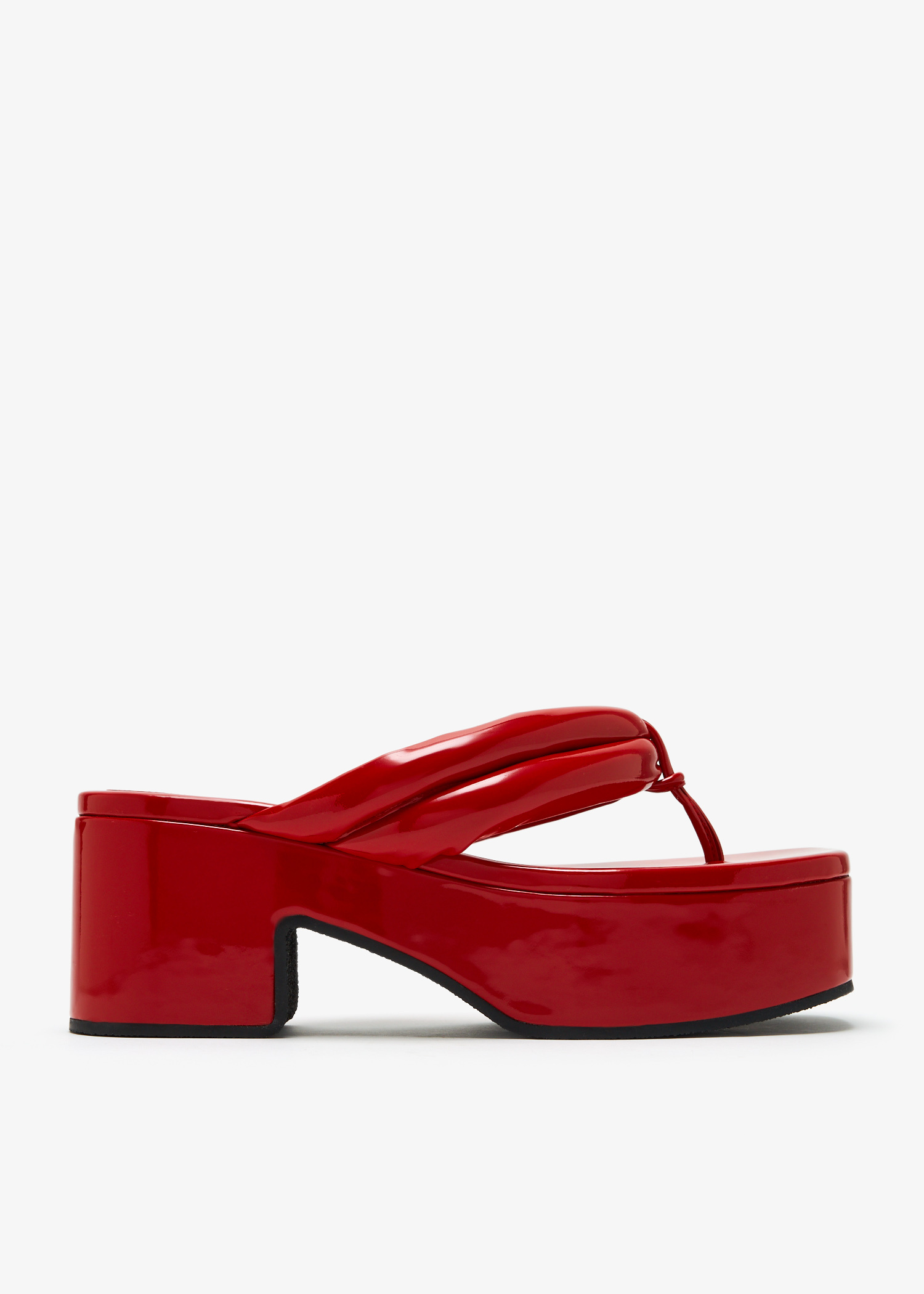 新作*DRIES VAN NOTEN* パテントレザーウェッジミュール レッド 新作*DRIES VAN NOTEN* パテントレザーウェッジミュール レッド