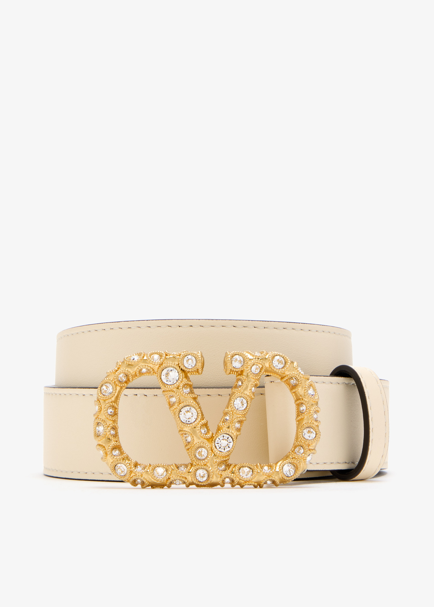Valentino Garavani VLogo Signature belt for Women - Cream in
