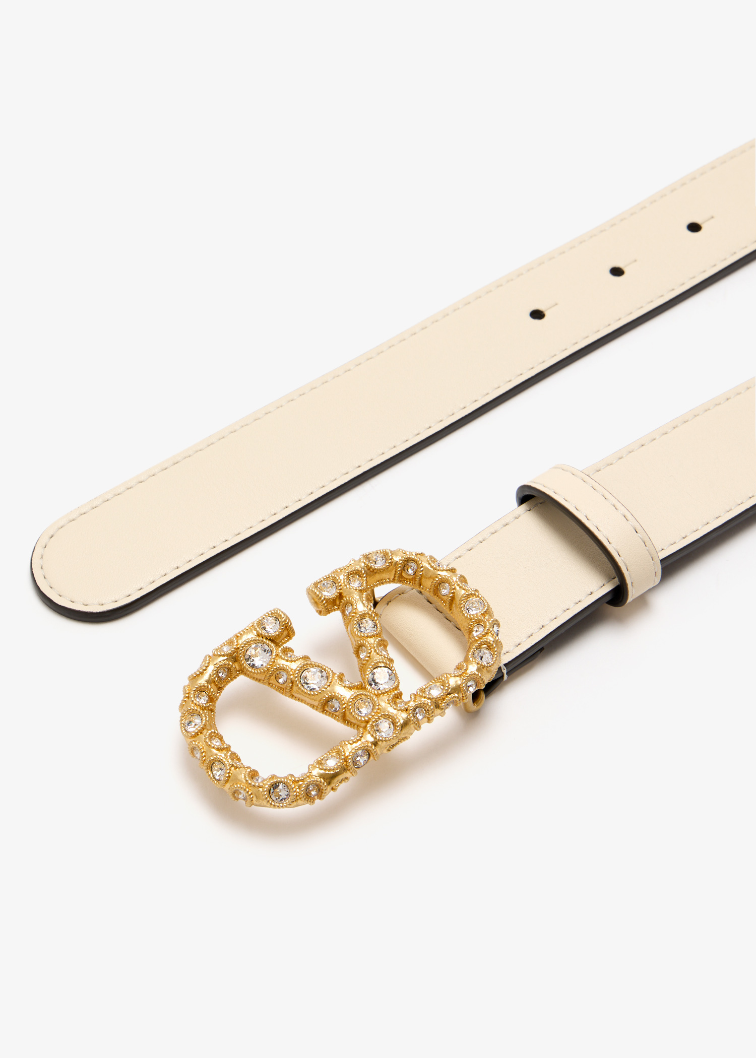 Valentino Garavani VLogo Signature belt for Women - Cream in