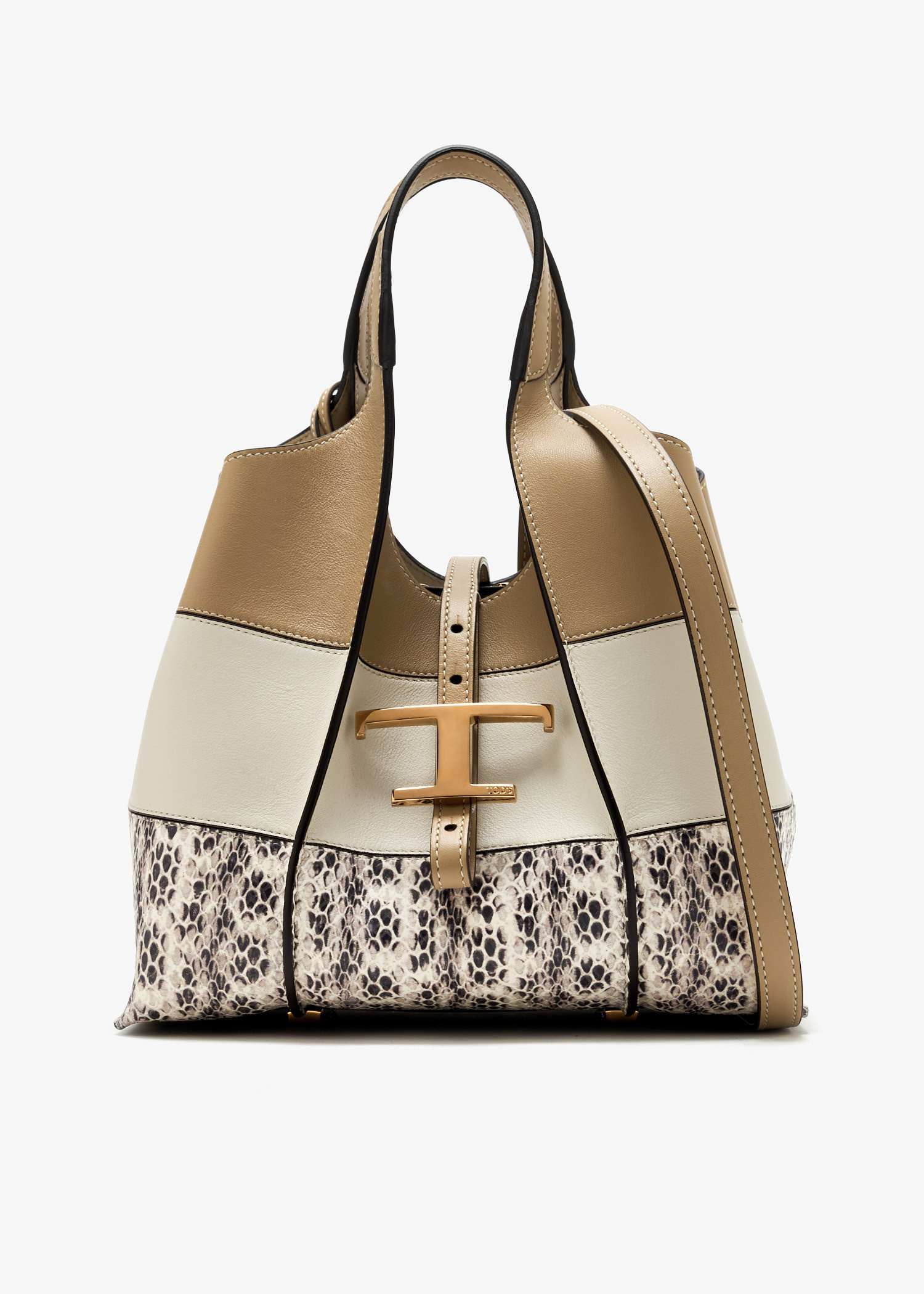 トートバッグ TOD'S BORSA SHOPPING \"T TIMELESS MINI\" Woman MULTICOLOUR T Timeless Shopping Bag in Leather Mini