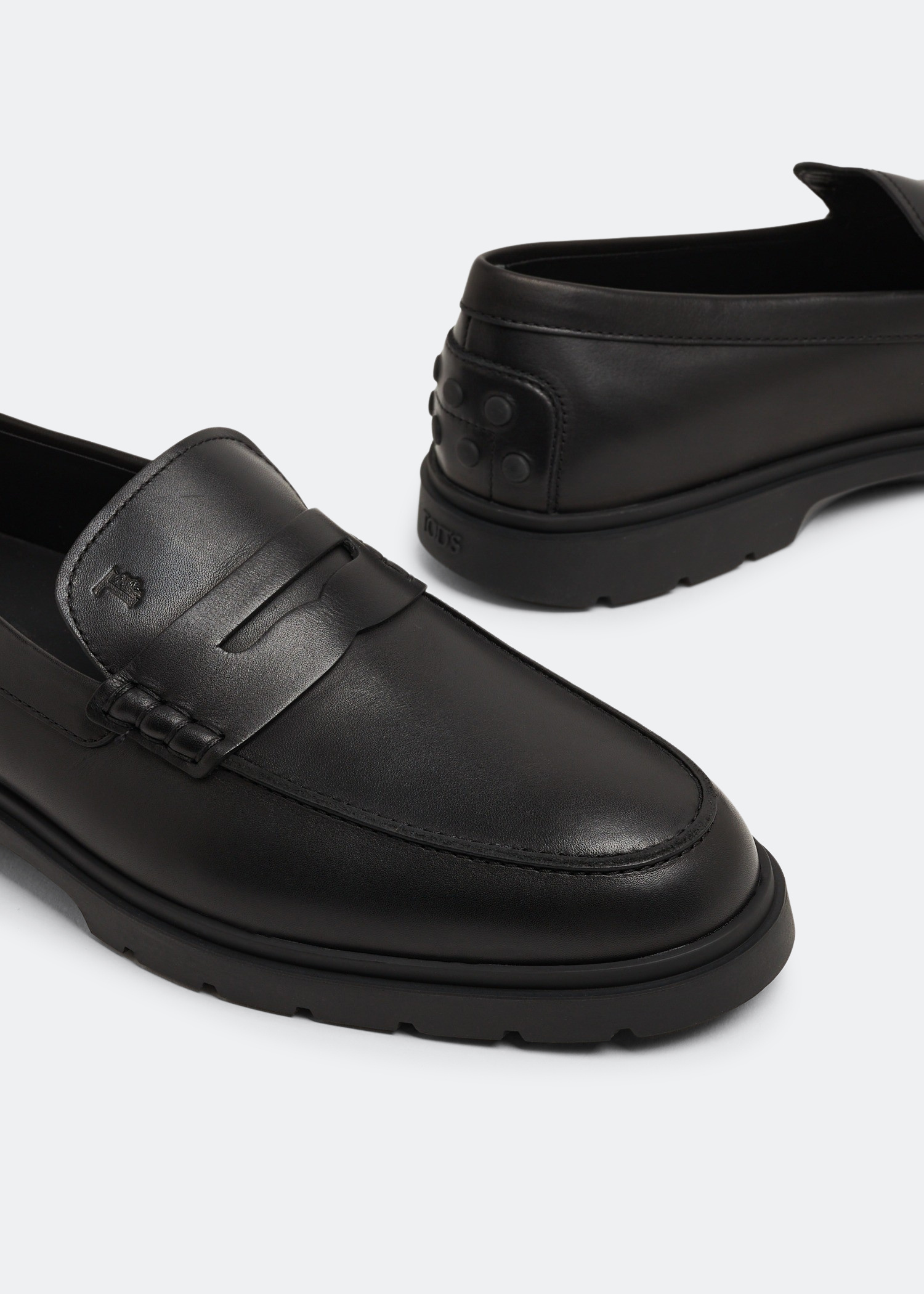 TOD\'S Men\'s Black Leather Penny Loafers, $900 Man BLACK Loafers in Leather XXM48L00640AKT7MB999 | Tods main image 2