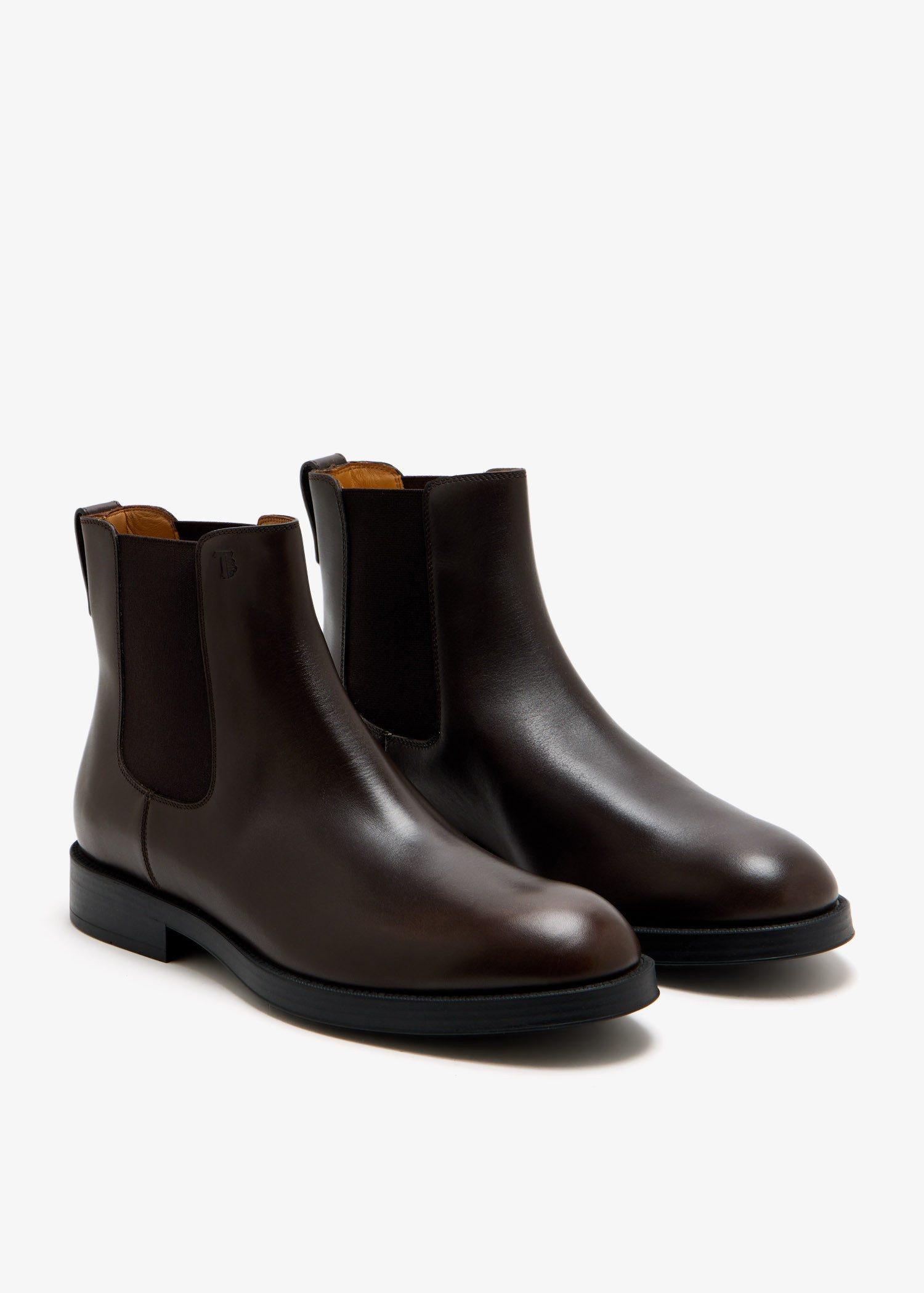 Tods Chelsea Boots Dark Brown Glossy Smooth Leather Shoes US 7.5 Man BROWN Chelsea Boots in Leather XXM75L00P20RE09MCS800 | Tods main image 3