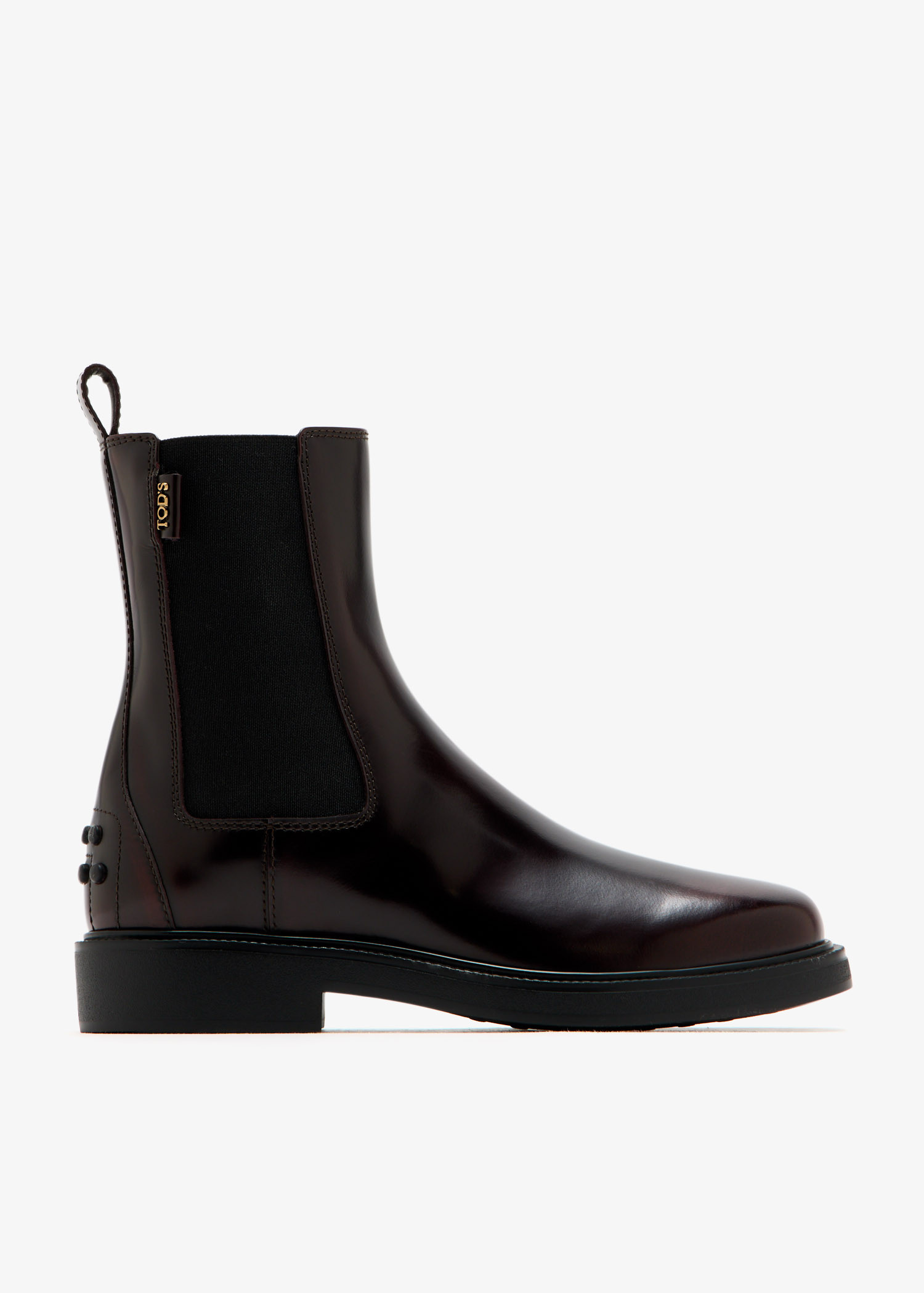 Tod's Leather Chelsea boots for Women - Burgundy in UAE